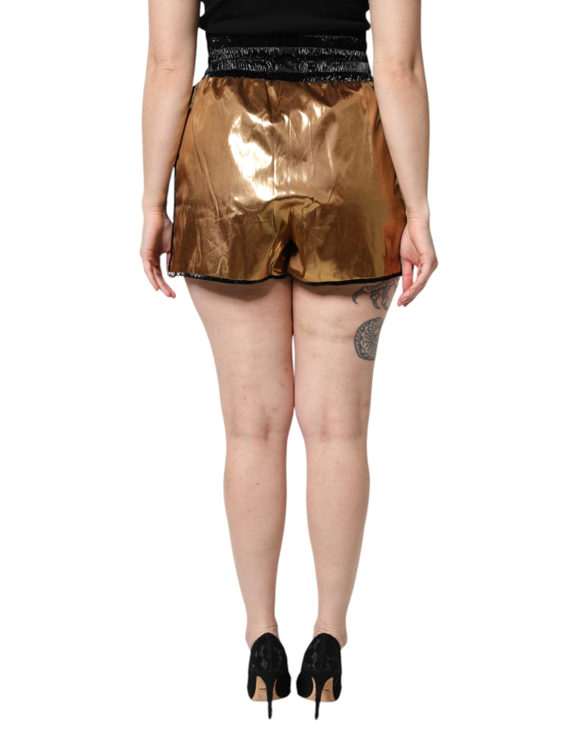 Metallic Gold High Waist Women Hotpants Short