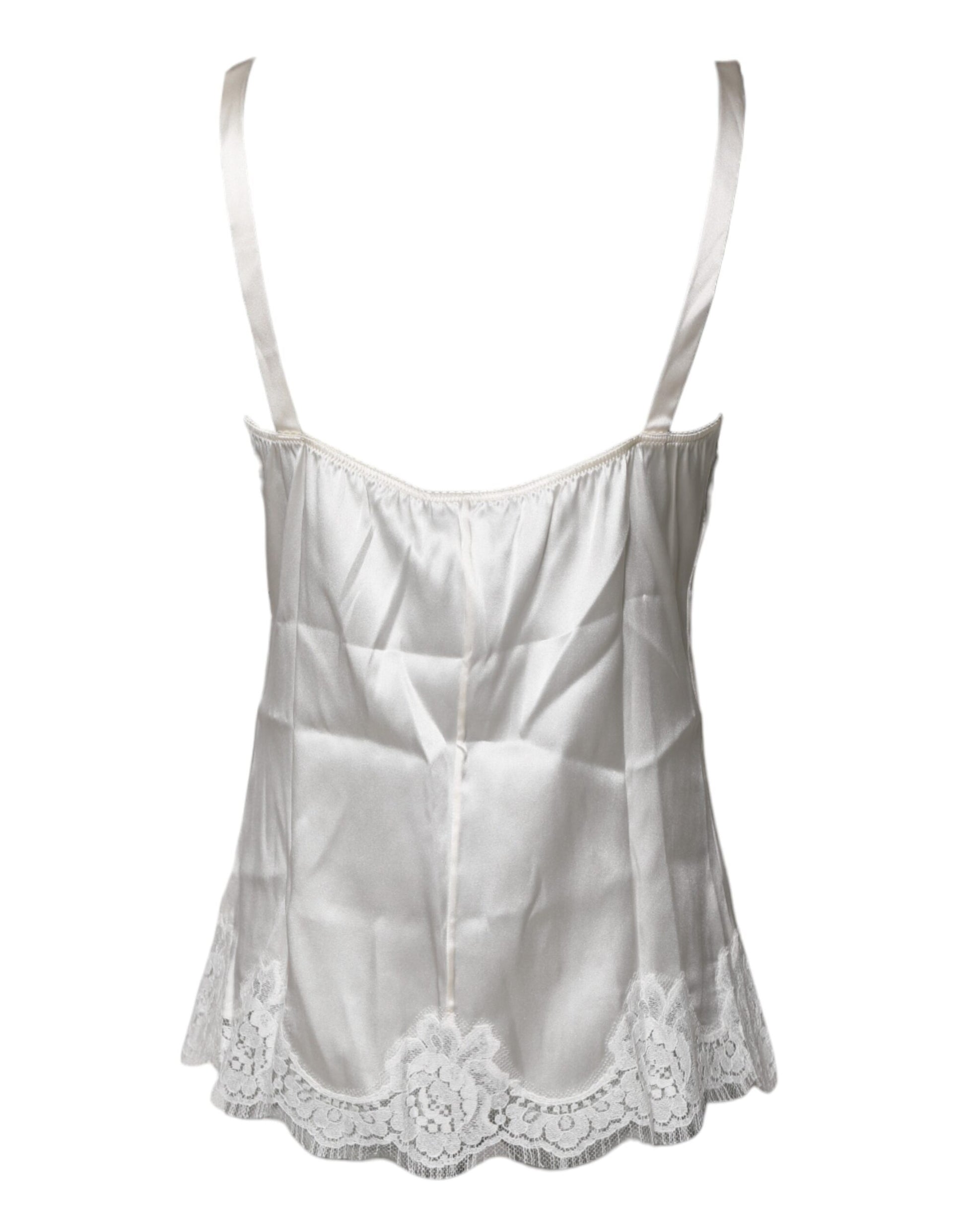 Top White Satin Lace Tank Lingerie Underwear