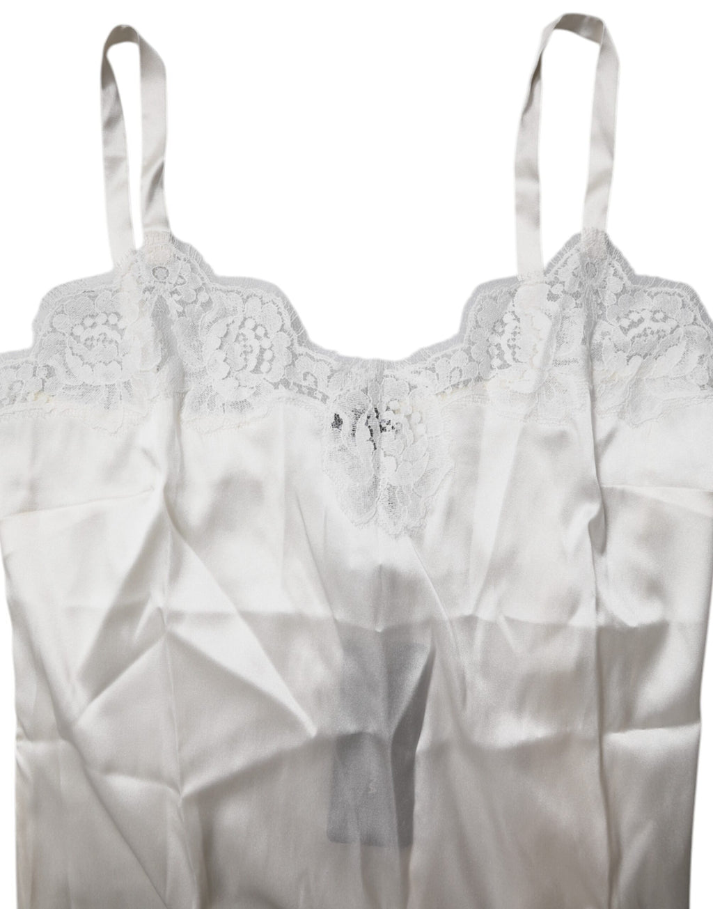 Top White Satin Lace Tank Lingerie Underwear