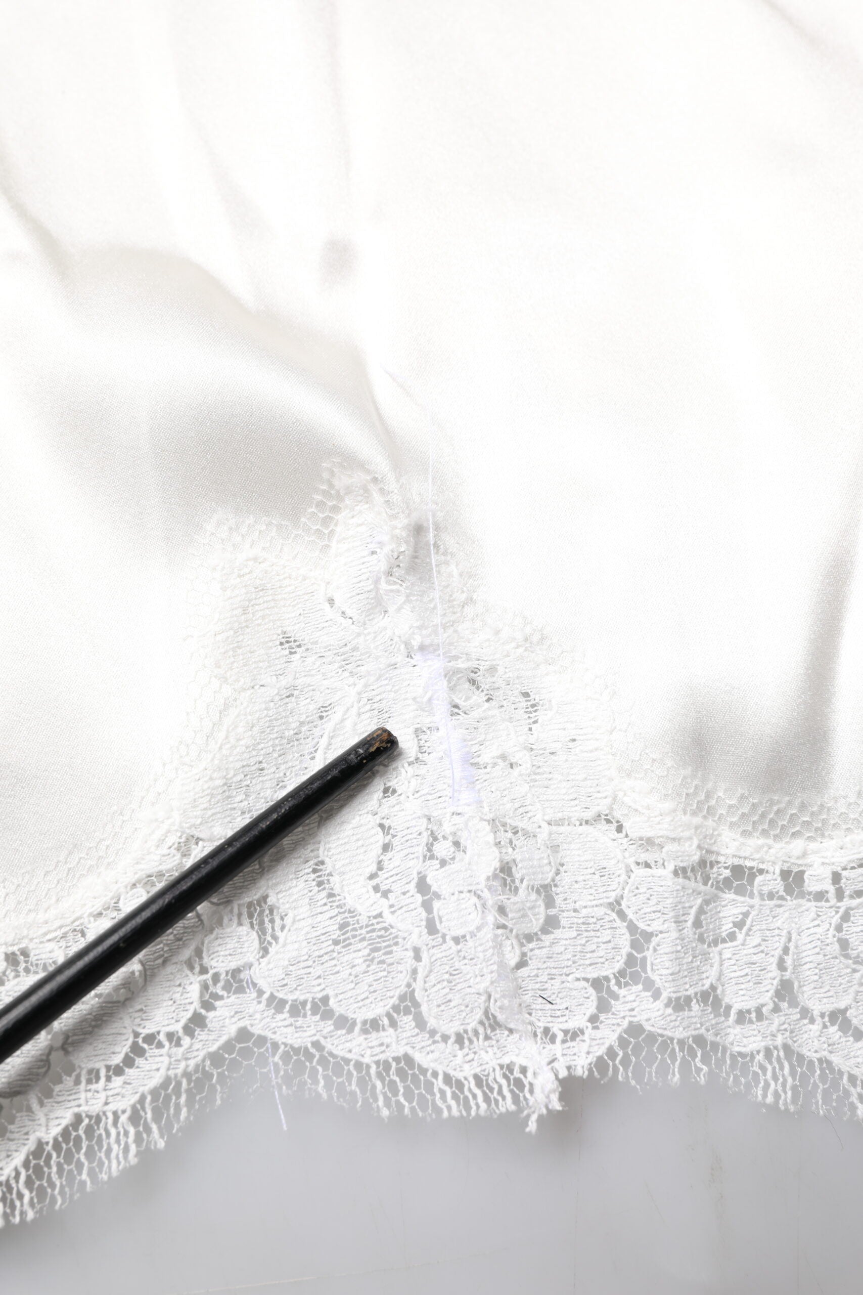 Top White Satin Lace Tank Lingerie Underwear