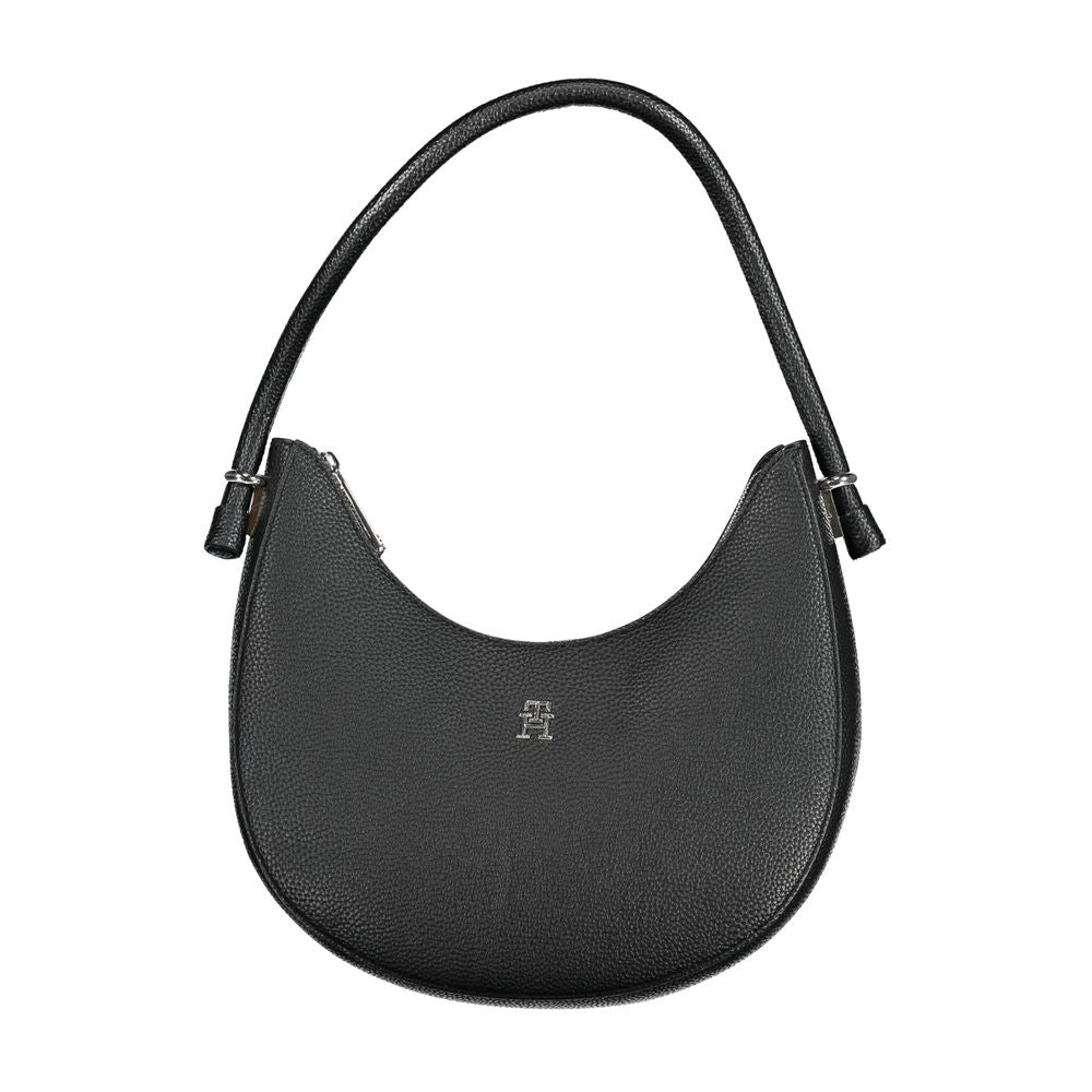 Black Polyurethane Women Handbag