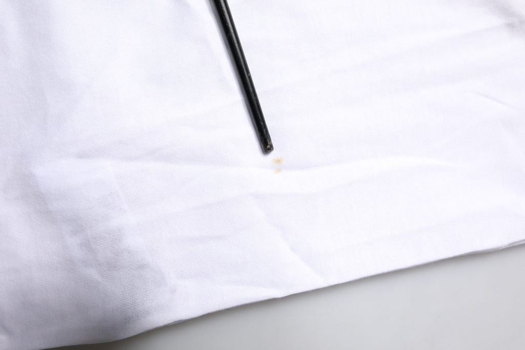 White Cotton Logo Print Round Neck T-shirt