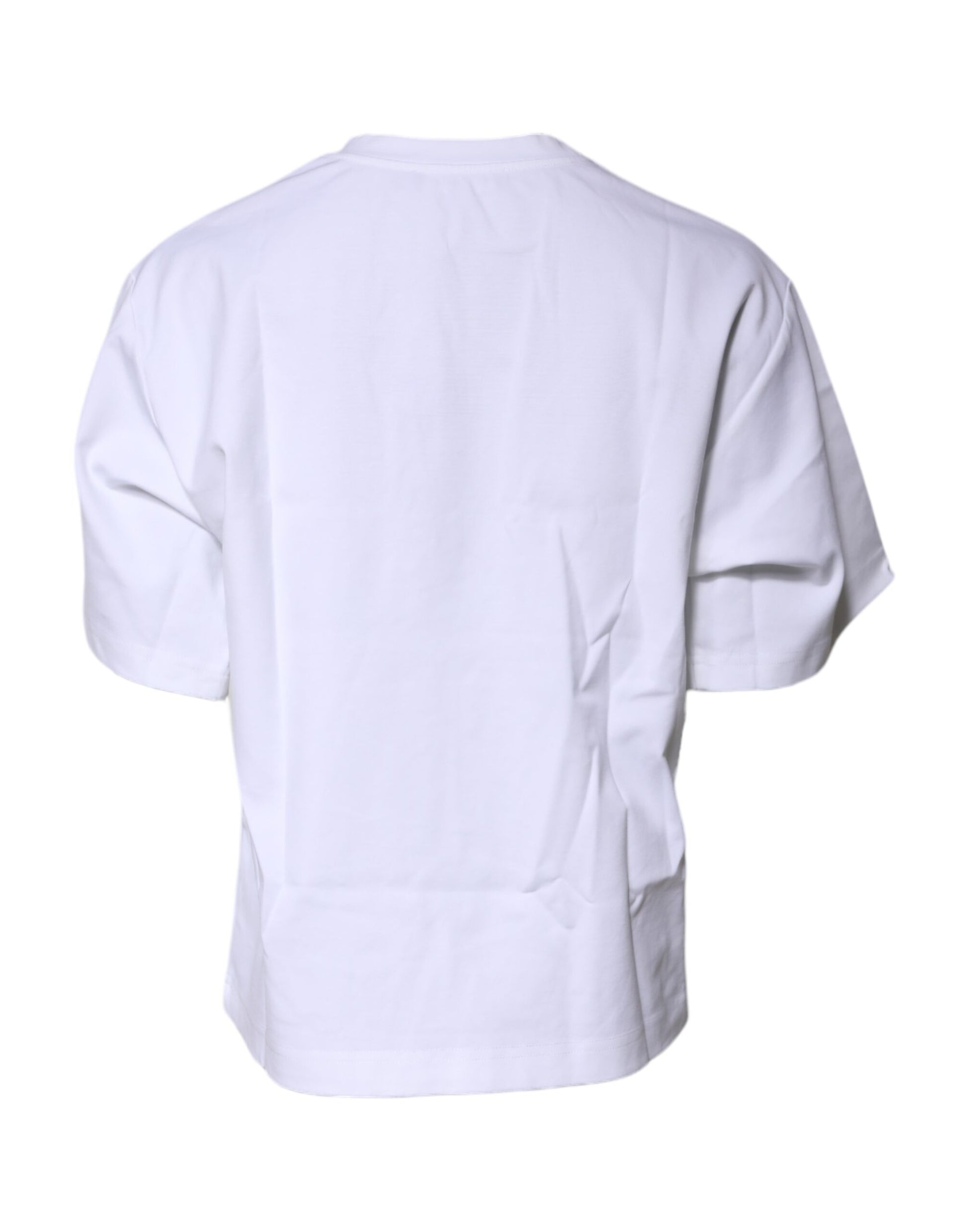 White Bellissima Cotton Crew Neck T-shirt