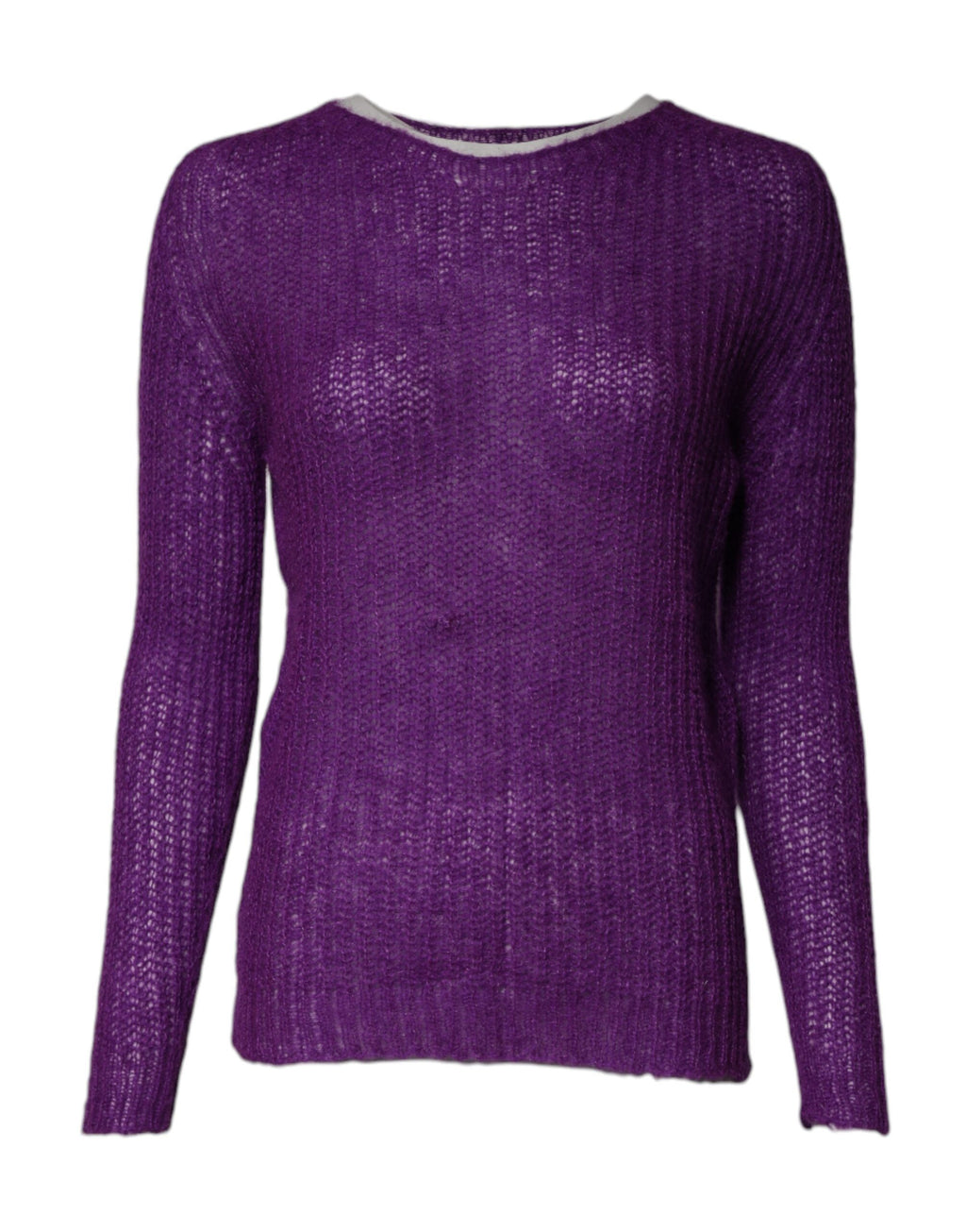 Violet Knitted Long Sleeves Round Neck Sweater