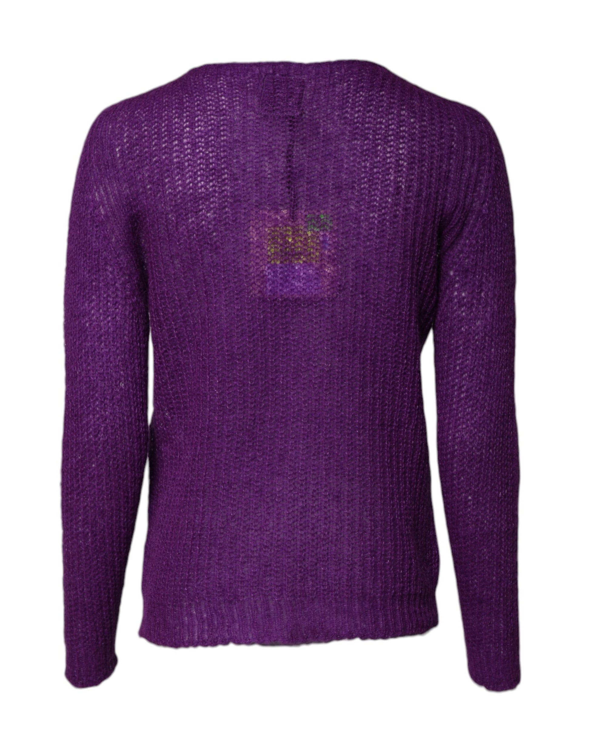 Violet Knitted Long Sleeves Round Neck Sweater