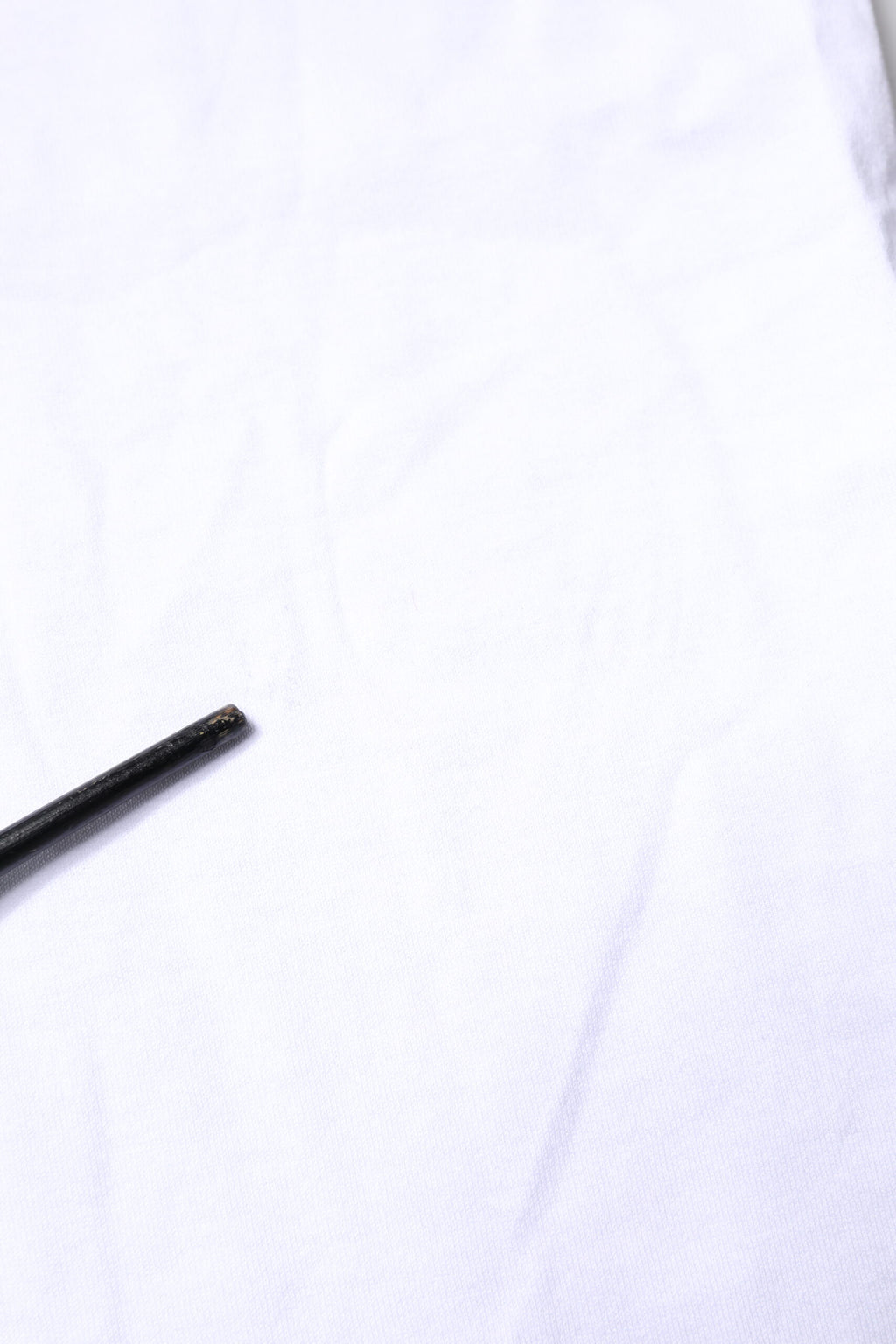 White Cotton Printed Round Neck Top T-shirt