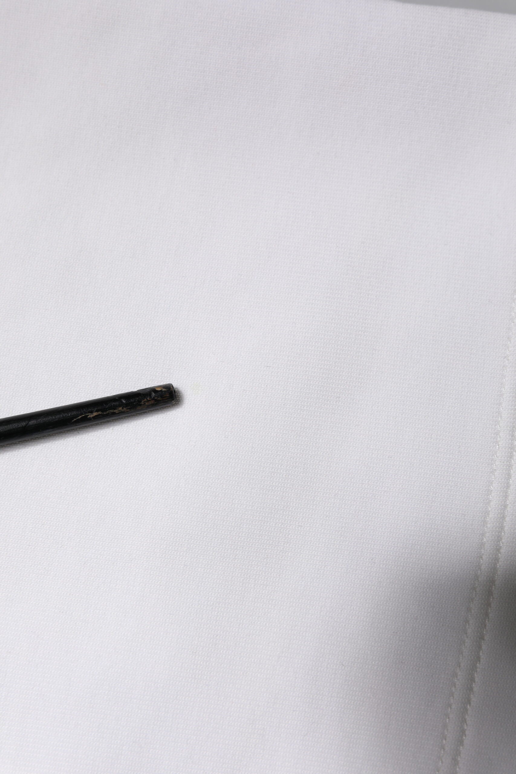 White Cotton Blend 3/4 Sleeves Blouse Top