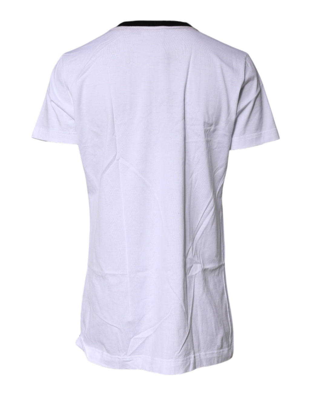 White Printed Round Neck Top Cotton T-shirt