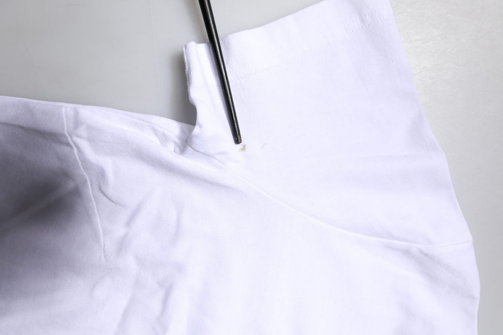 White Printed Round Neck Top Cotton T-shirt