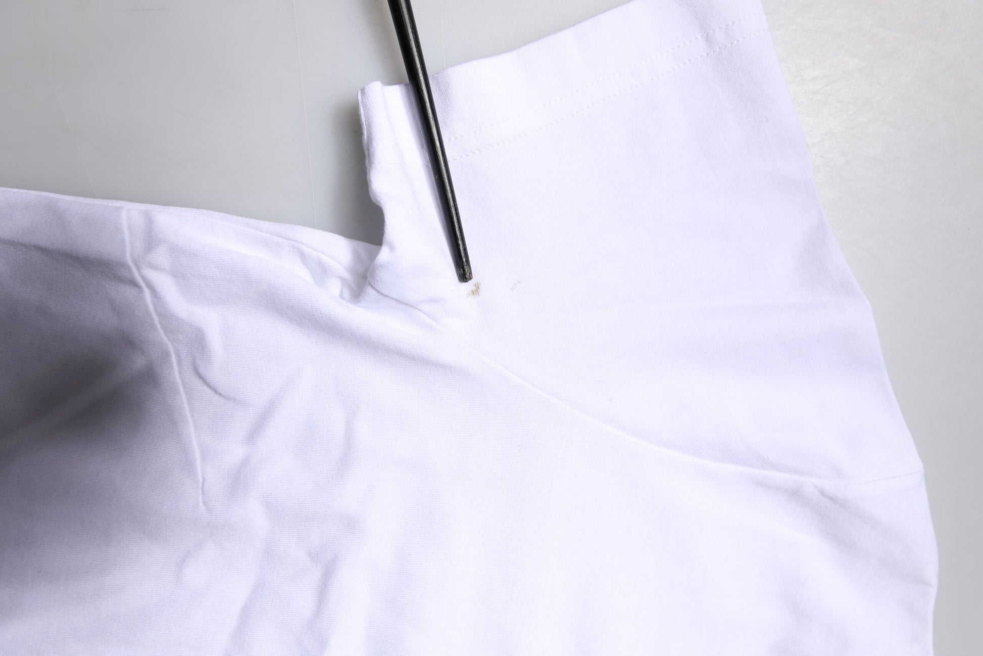 White Printed Round Neck Top Cotton T-shirt