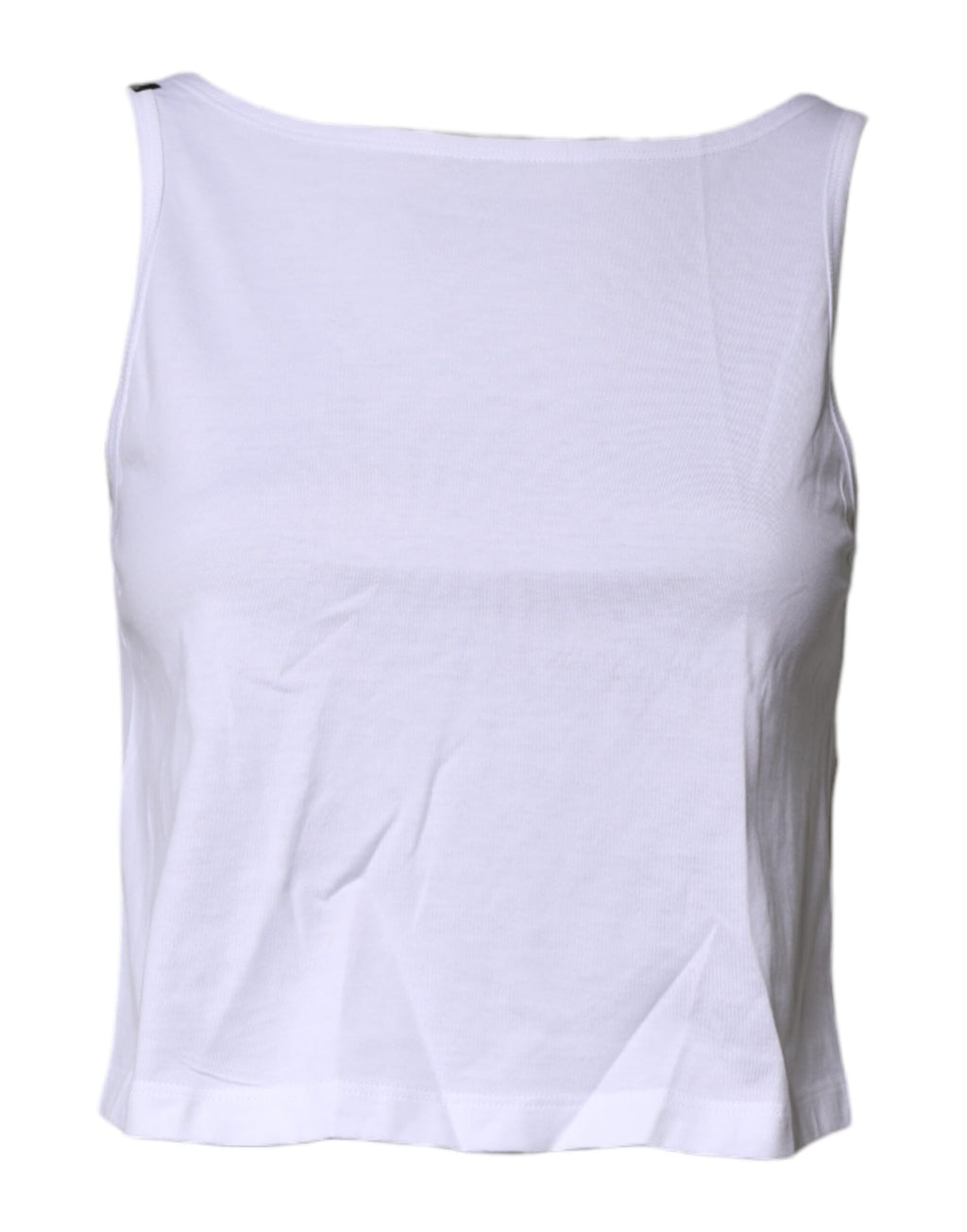 White Cotton Sleeveless Round Neck Tank Top