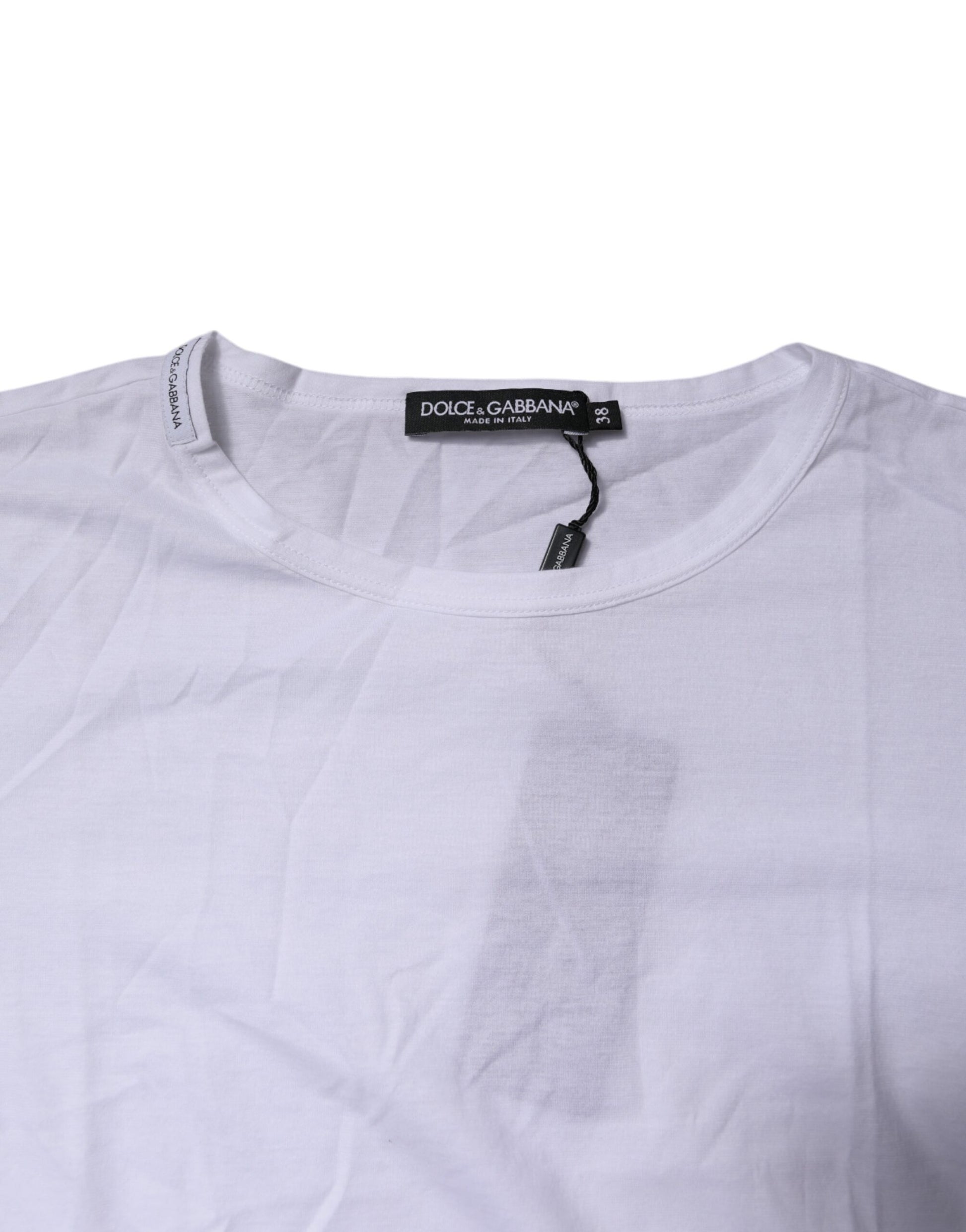 White Short Sleeves Round Neck Top T-shirt