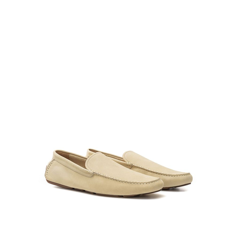 Beige Leather Moccassin