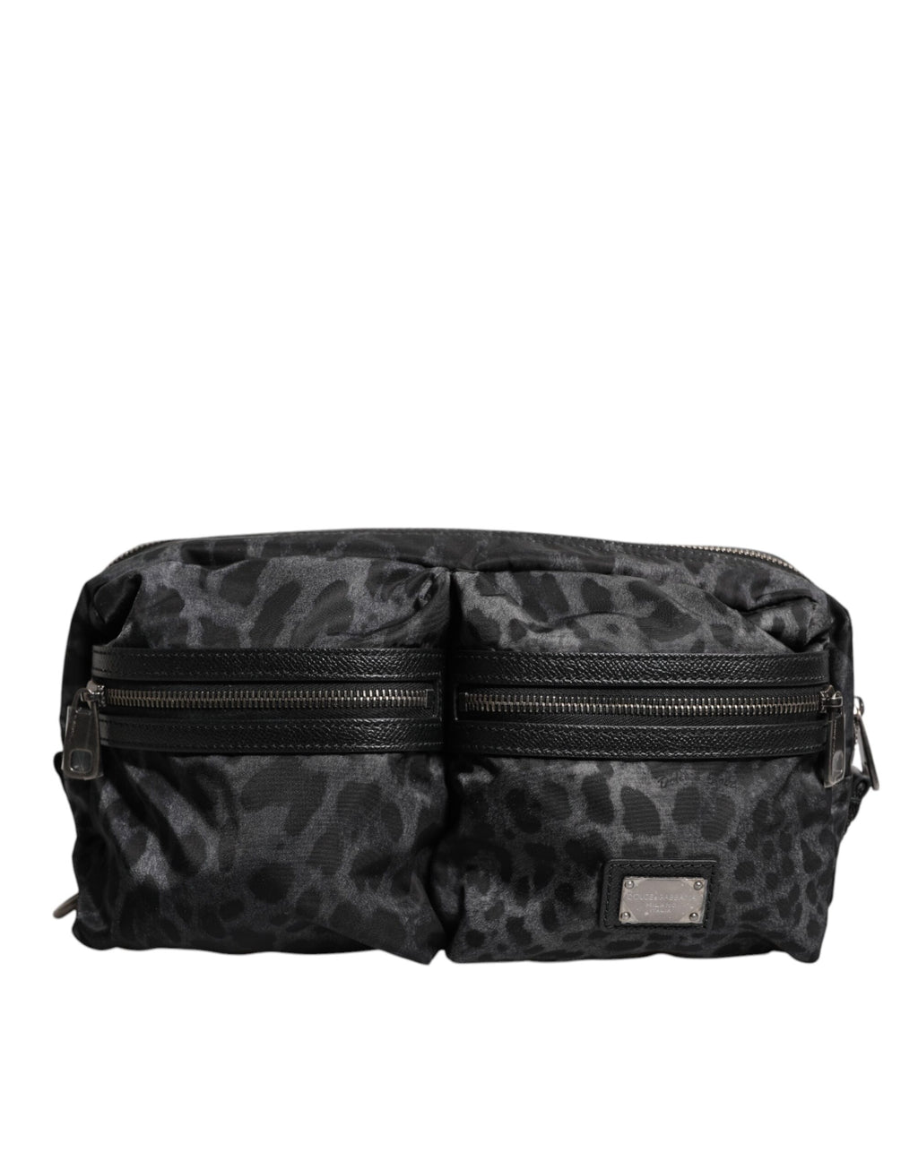 Black Gray Leopard DG Logo Belt Waist Fanny Pack Bag