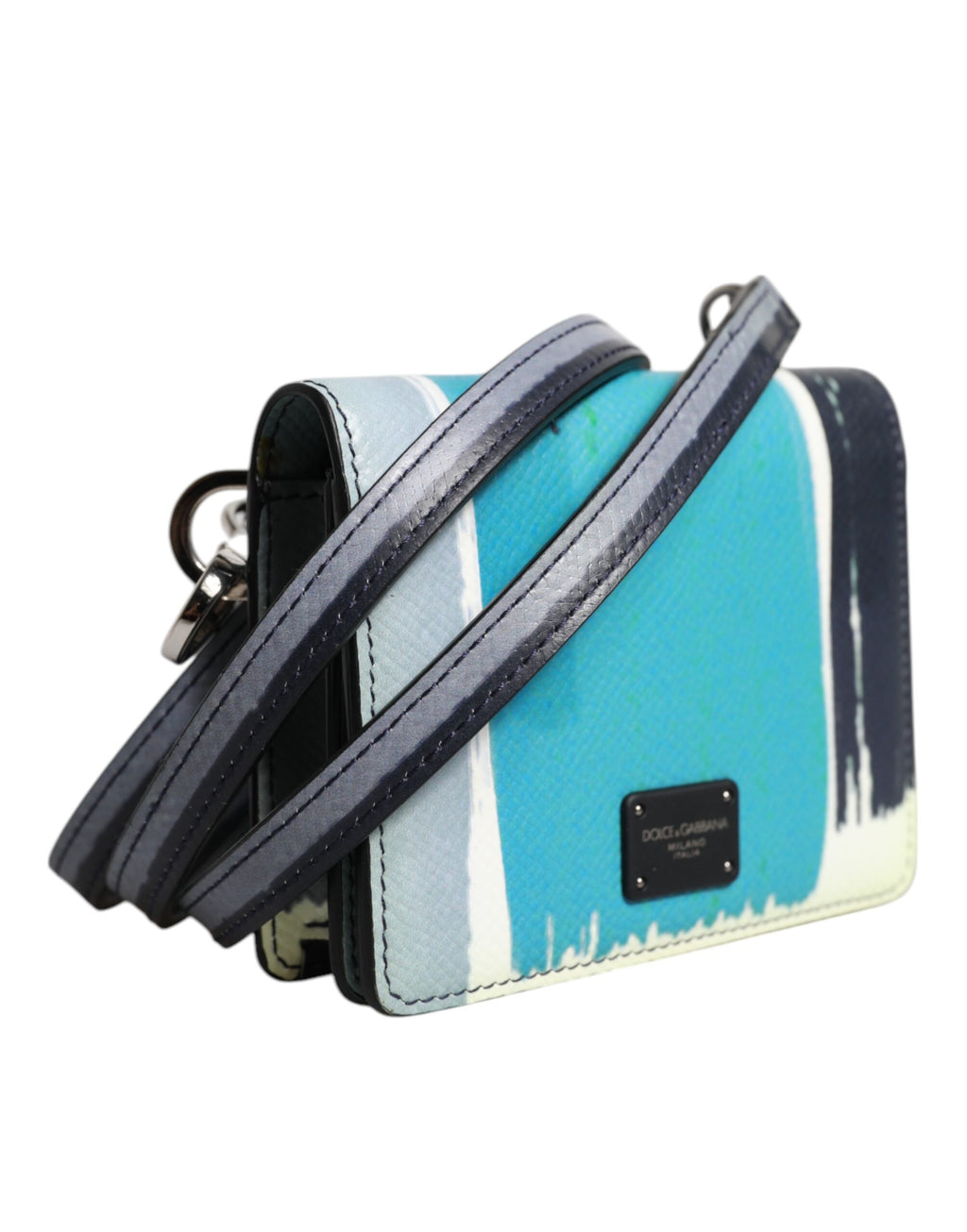 Multicolor Leather DG Logo Bifold Card Holder Wallet