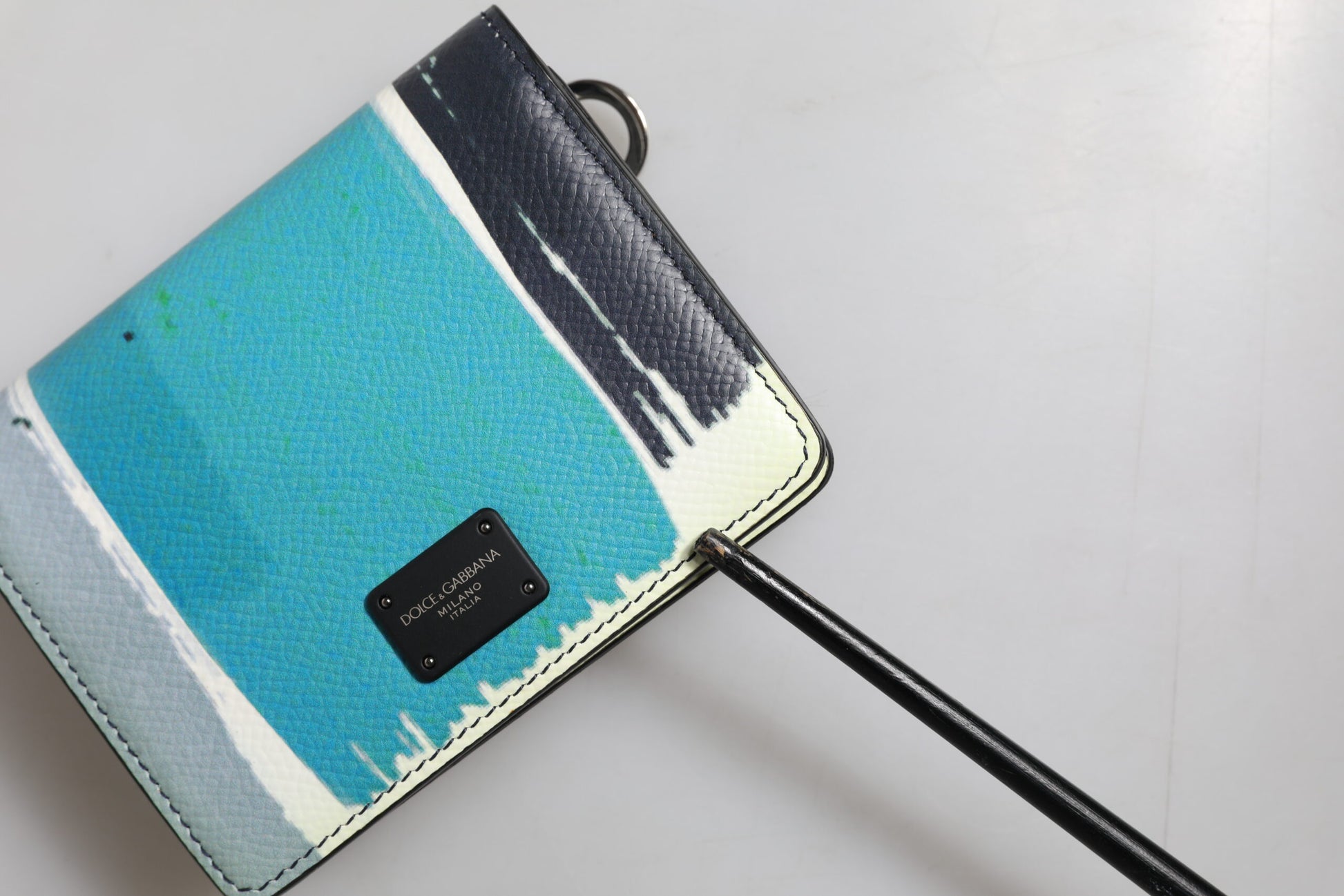 Multicolor Leather DG Logo Bifold Card Holder Wallet