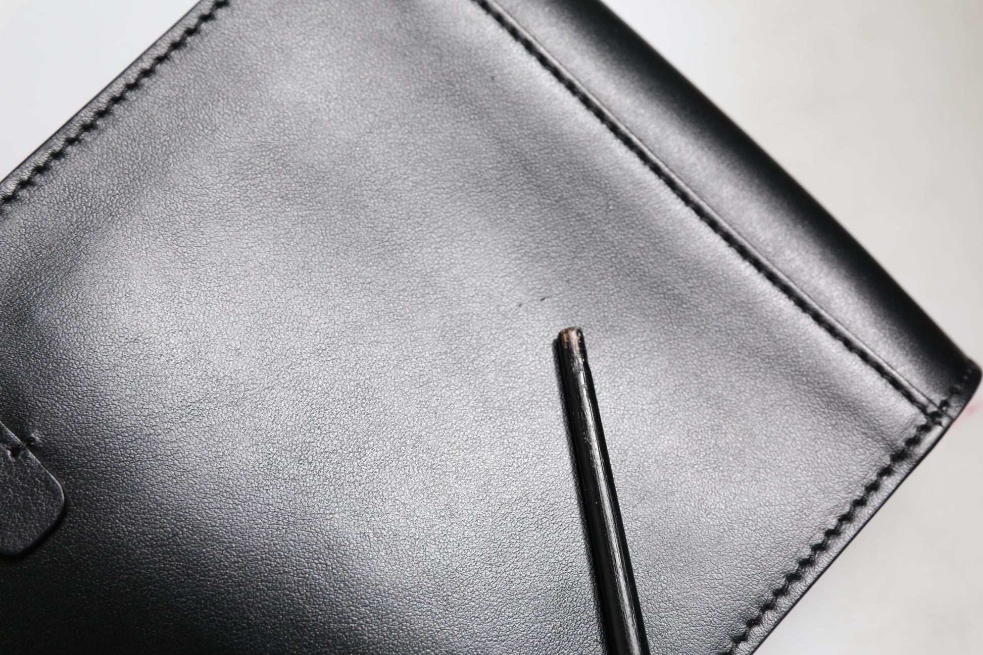 Black Calfskin Leather Logo Plaque Mini Bag