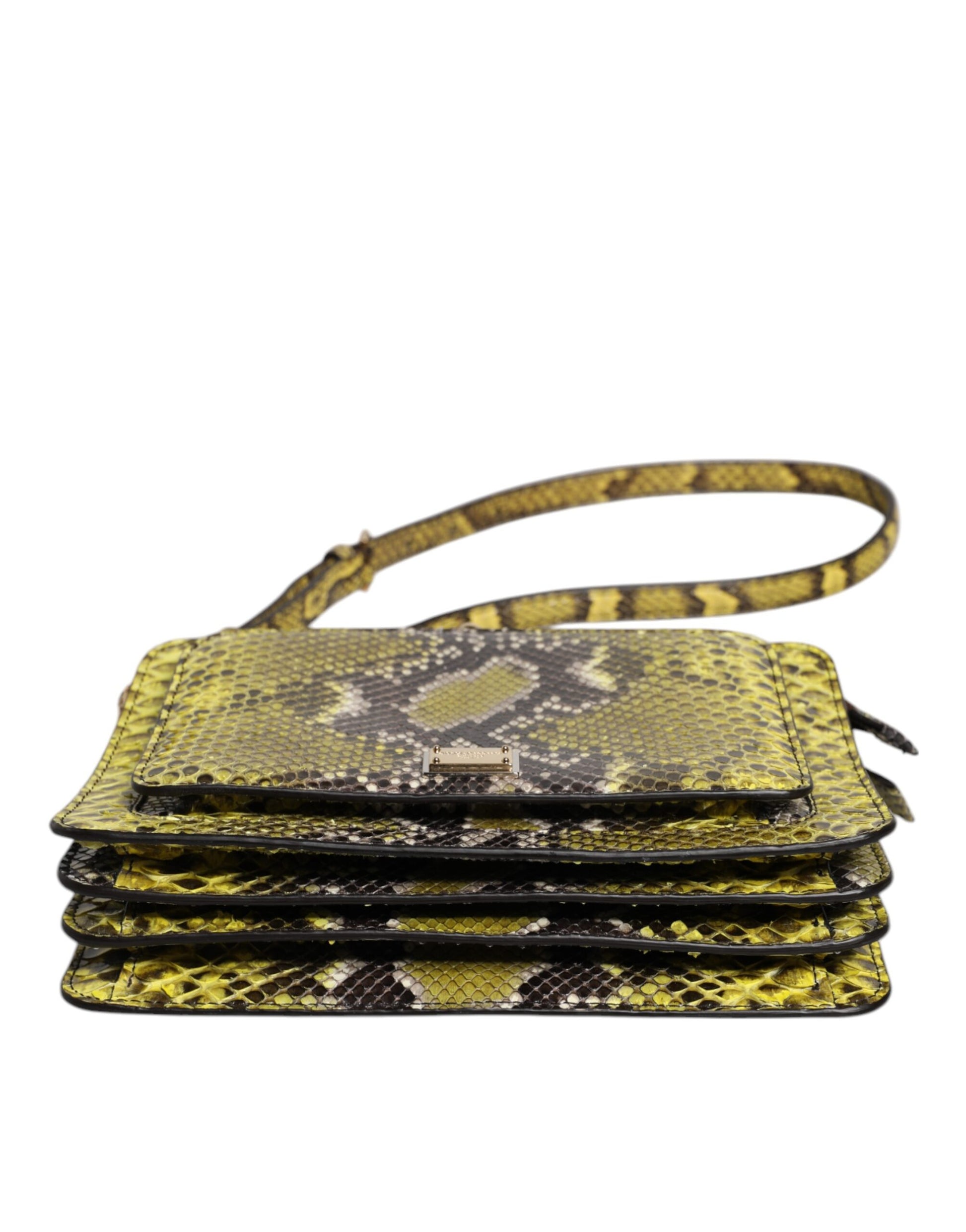 Green Exotic Leather DG Plaque Crossbody Clutch Bag