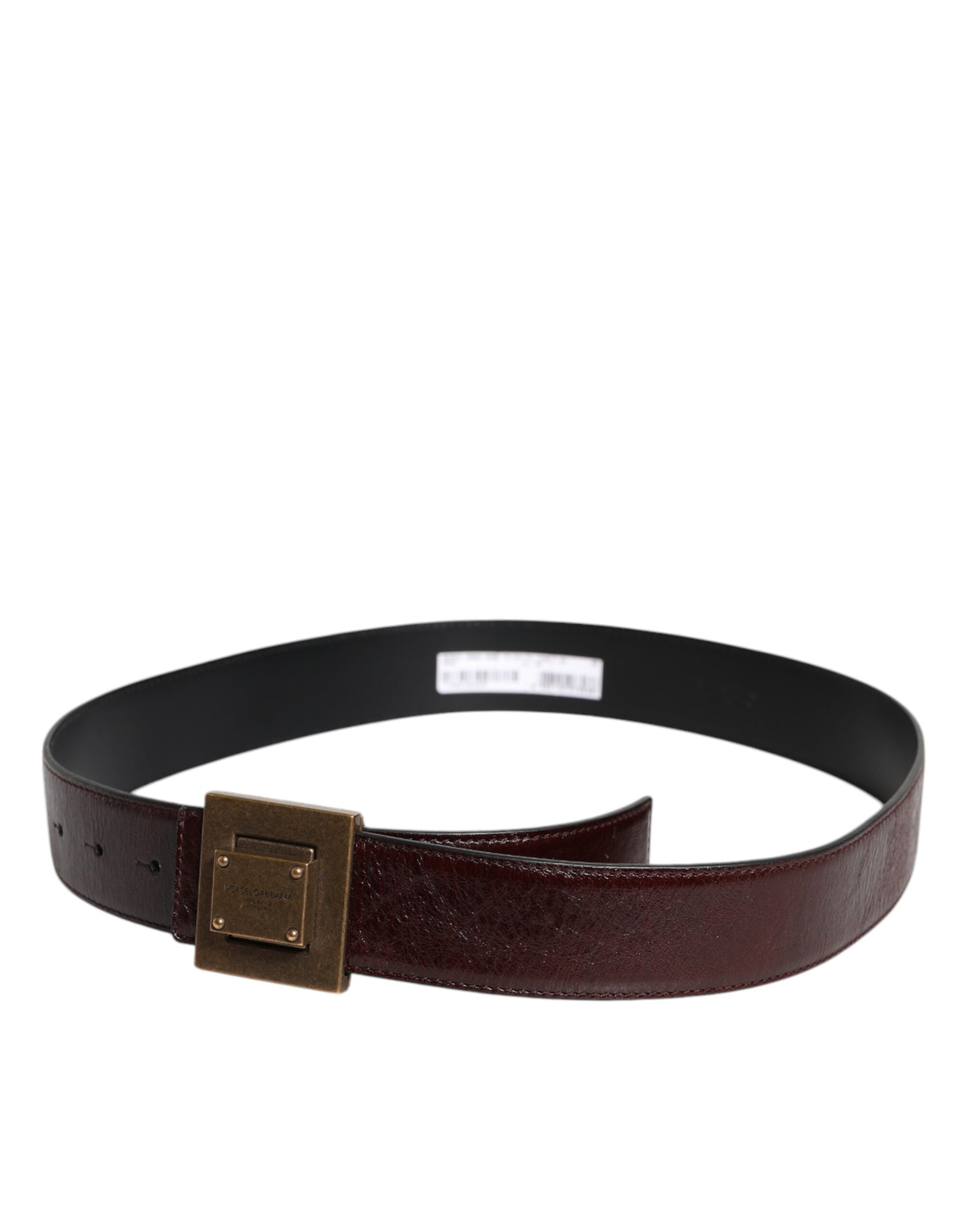 Brown Leather Gold Metal Buckle Classic Belt