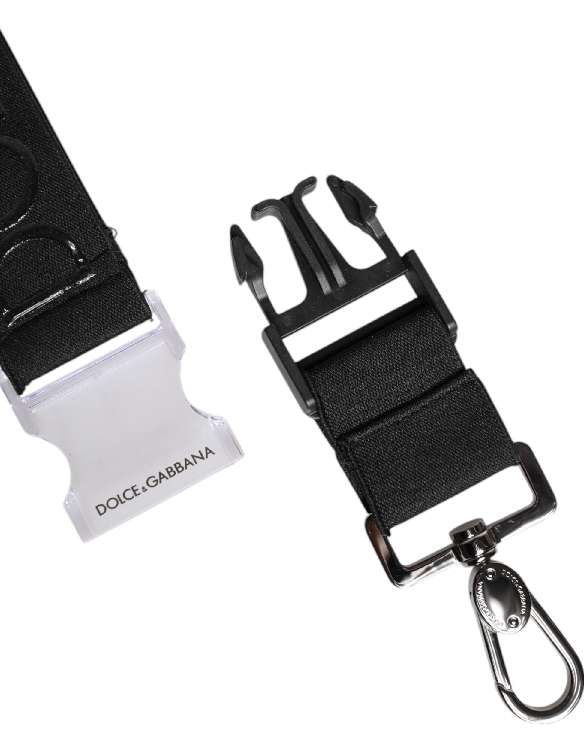 Black Stretch Polyester Rubberised DG Logo Keychain
