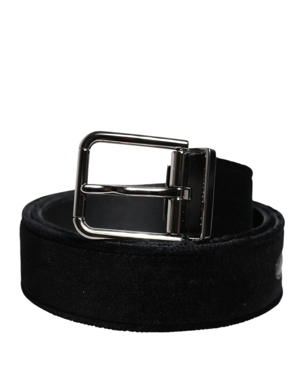 Black Cotton Silver Tone Metal Buckle Belt