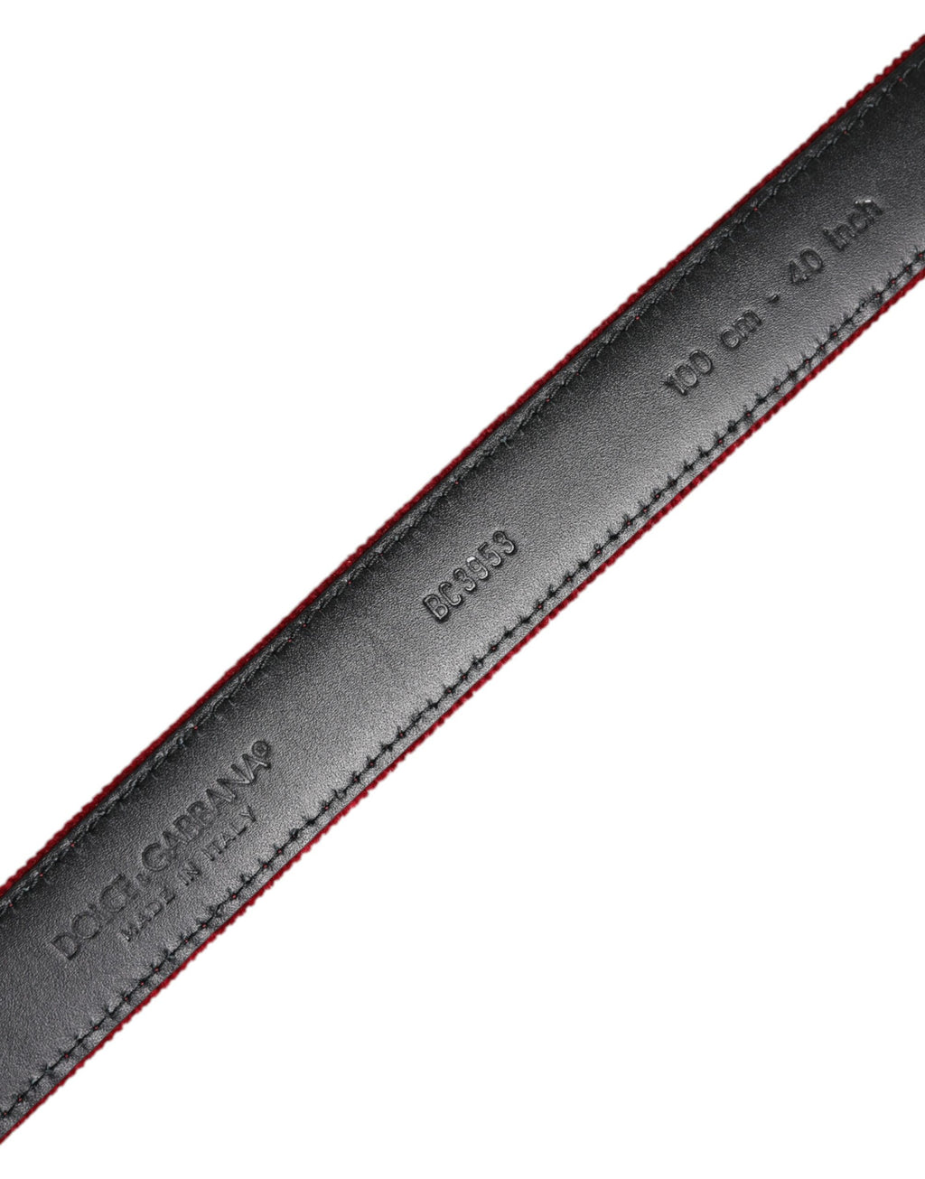 Red Velvet Black Metal Buckle Logo Belt