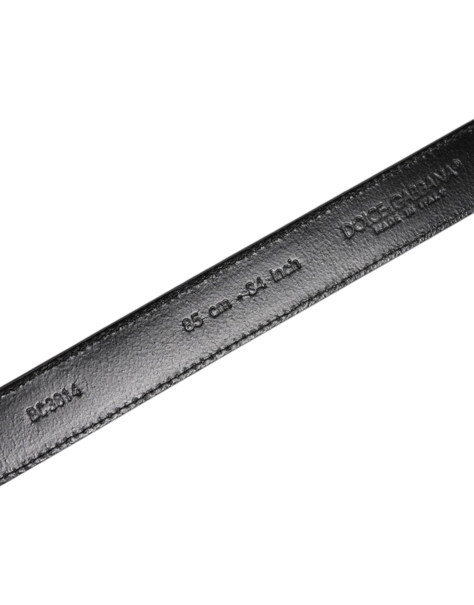 Gray Leather Silver Tone Metal Buckle Belt