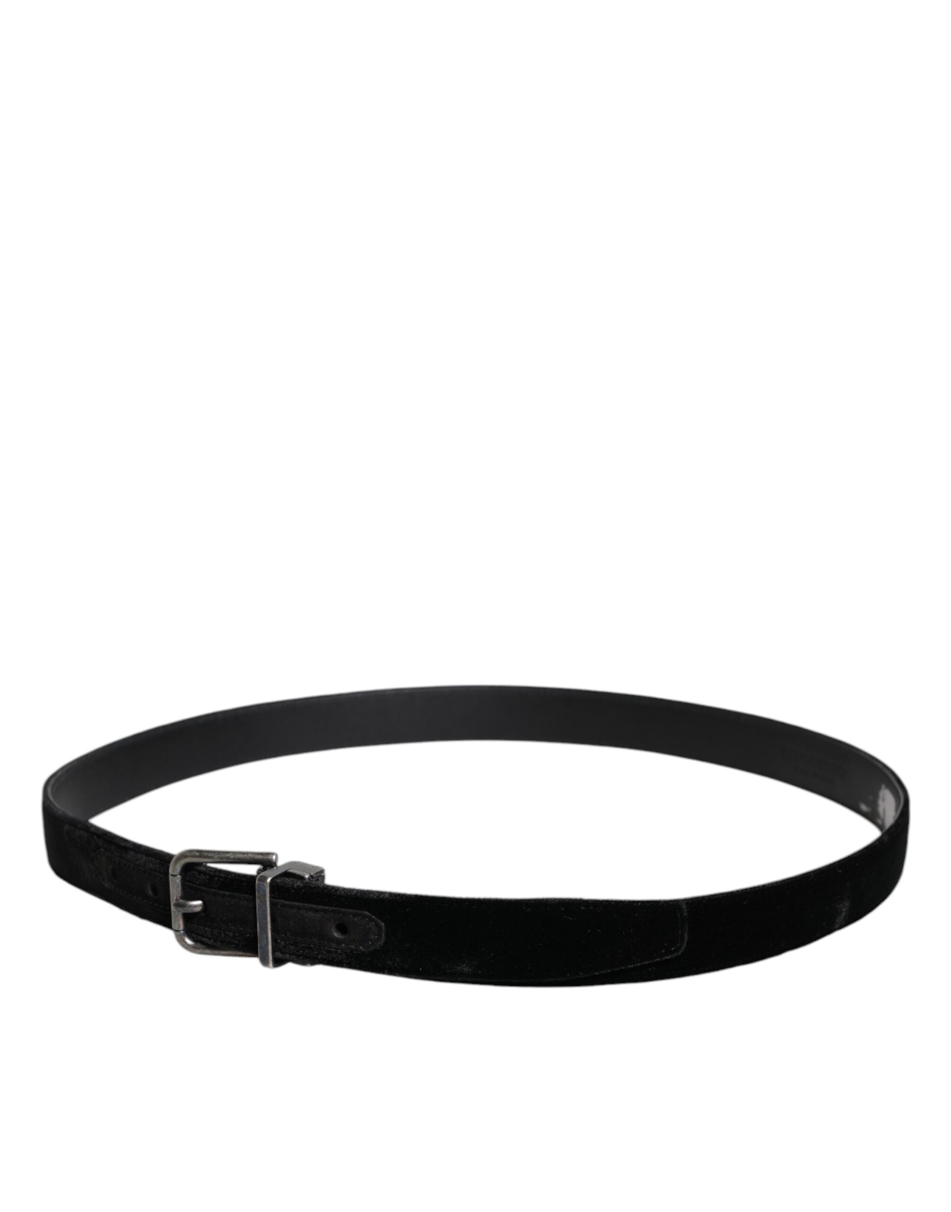 Black Leather Metal Buckle Classic Belt