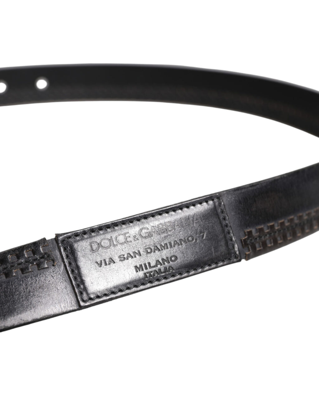 Black Leather Silver Tone Metal Buckle Belt