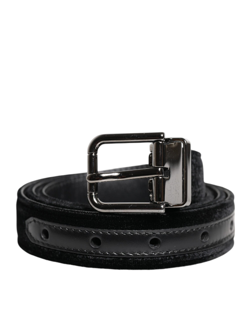 Black Leather Metal Buckle Classic Belt