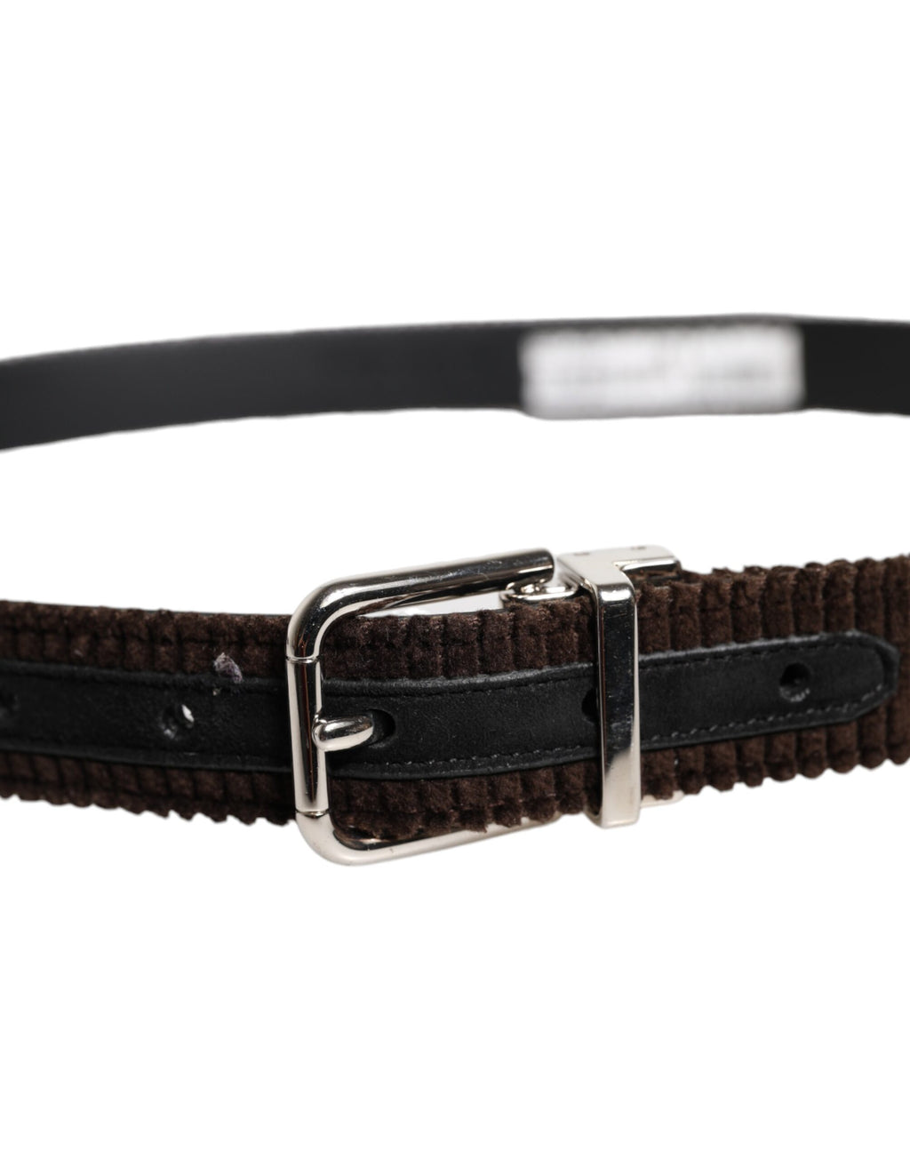 Brown Velvet Metal Buckle Classic Belt