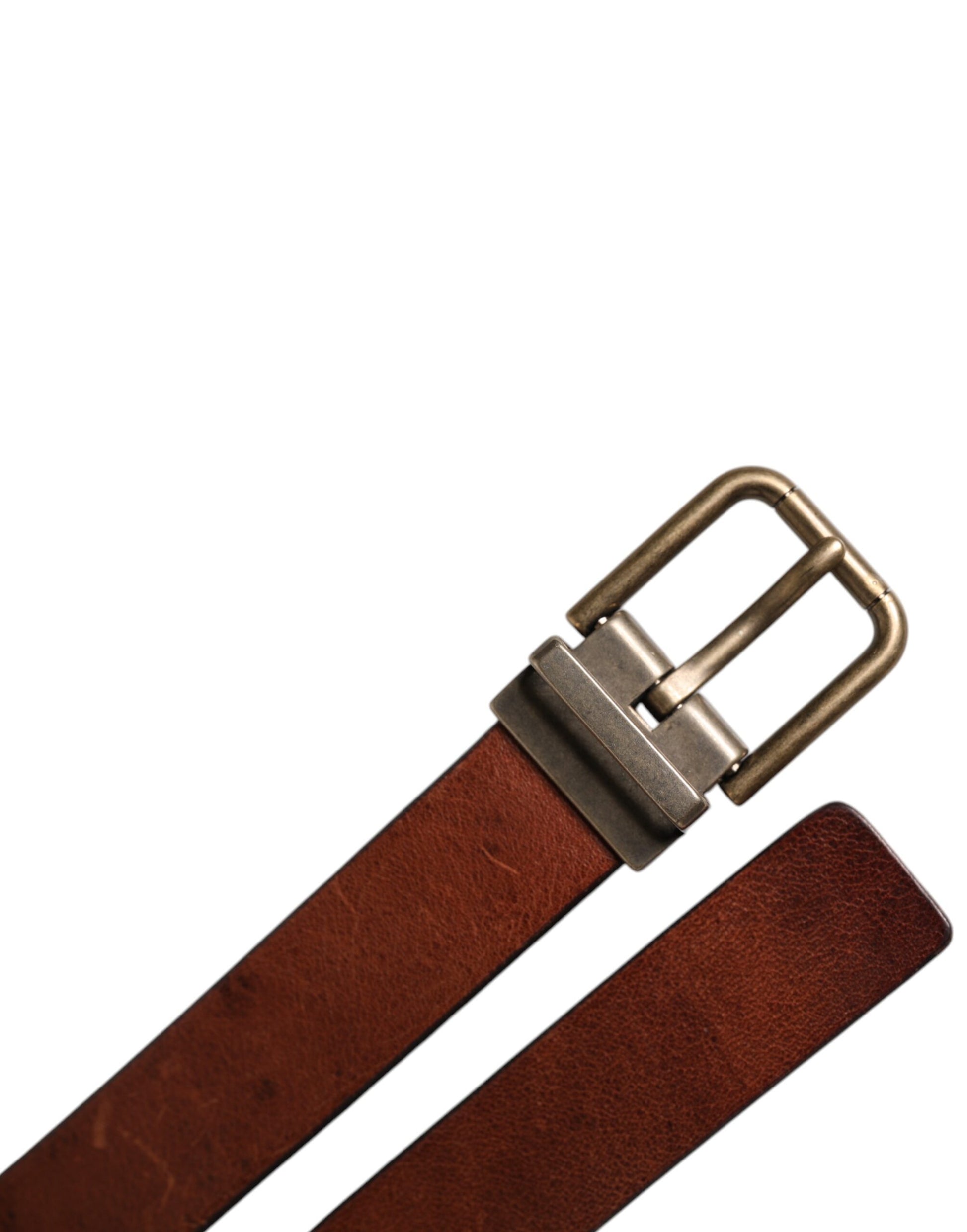 Brown Leather Metal Buckle Classic Belt