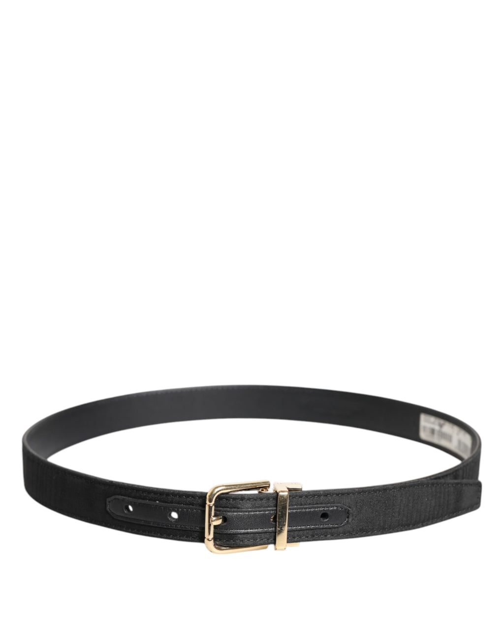 Black Classic Gold Metal Logo Buckle Belt