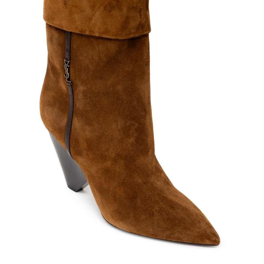 Brown Suede Leather Ankle Boots