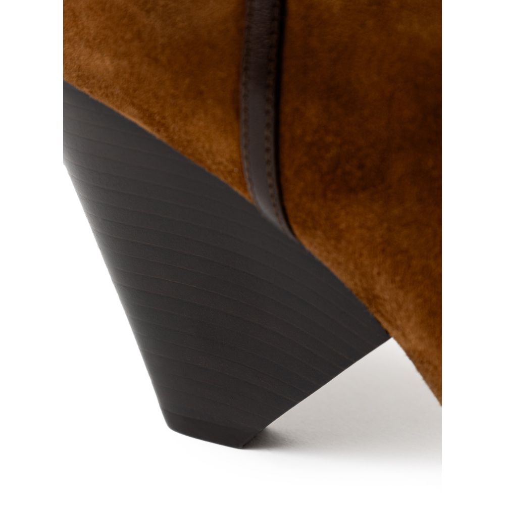 Brown Suede Leather Ankle Boots