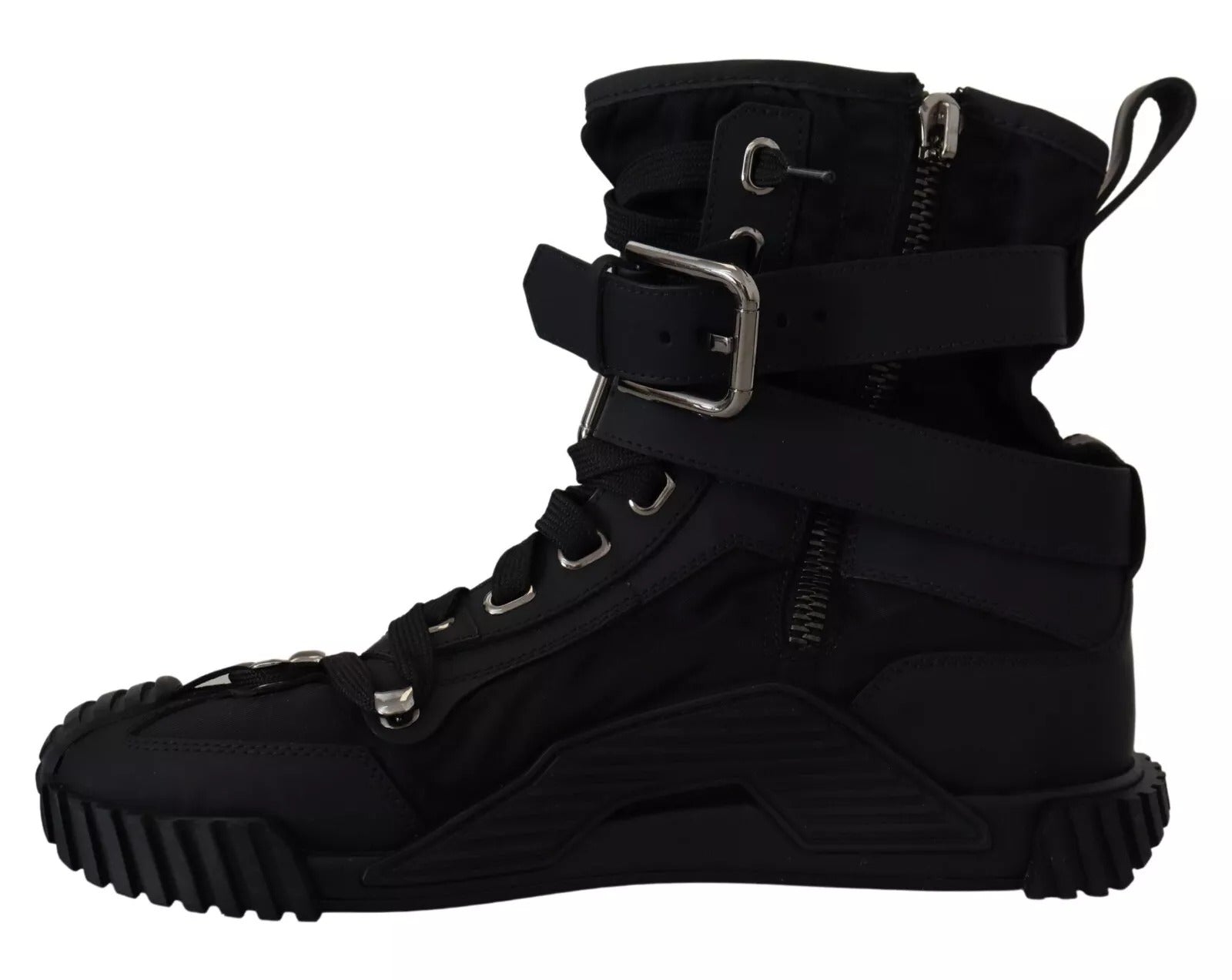 Black Nylon High Top Sorrento Sneakers Shoes