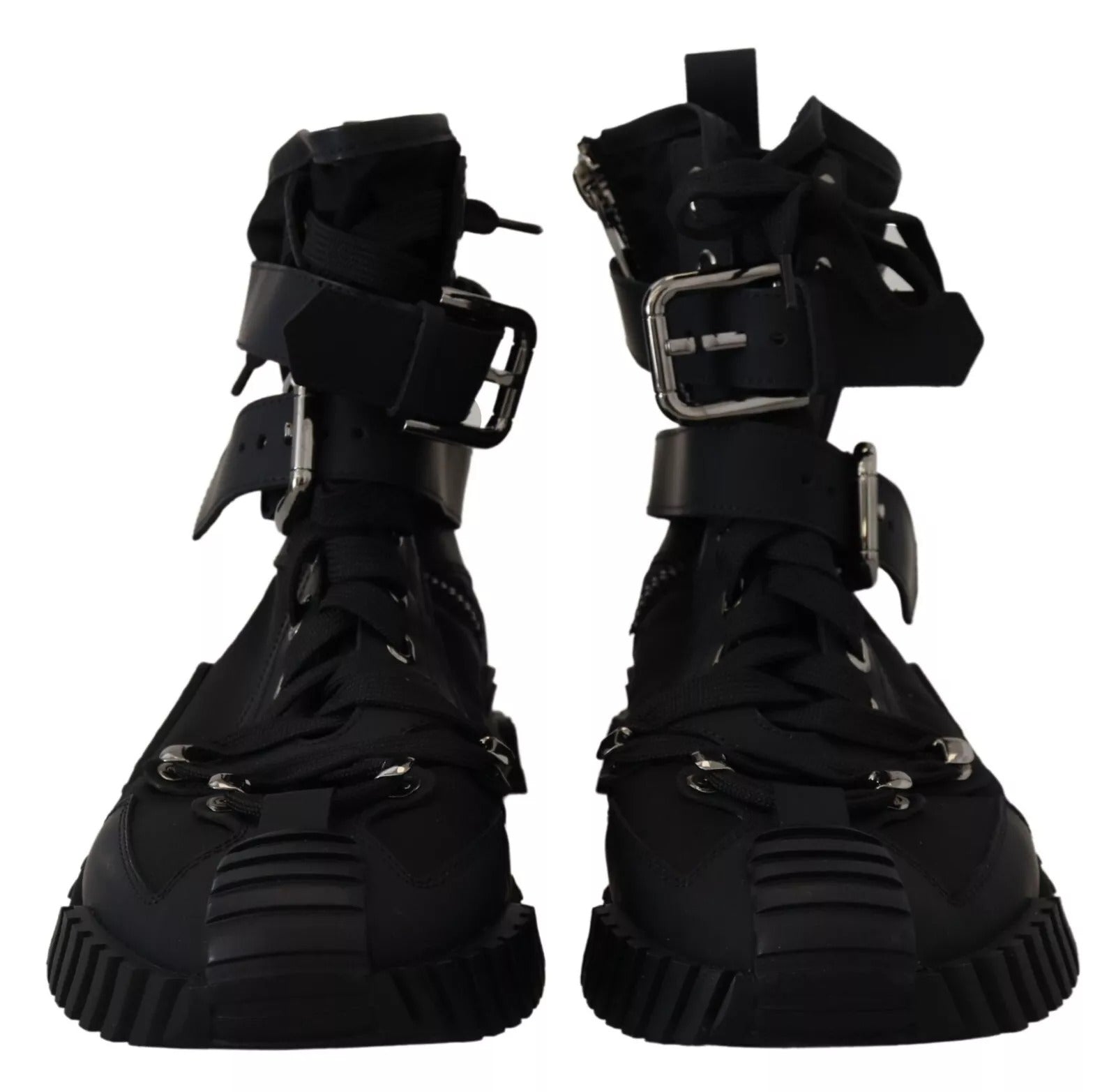 Black Nylon High Top Sorrento Sneakers Shoes