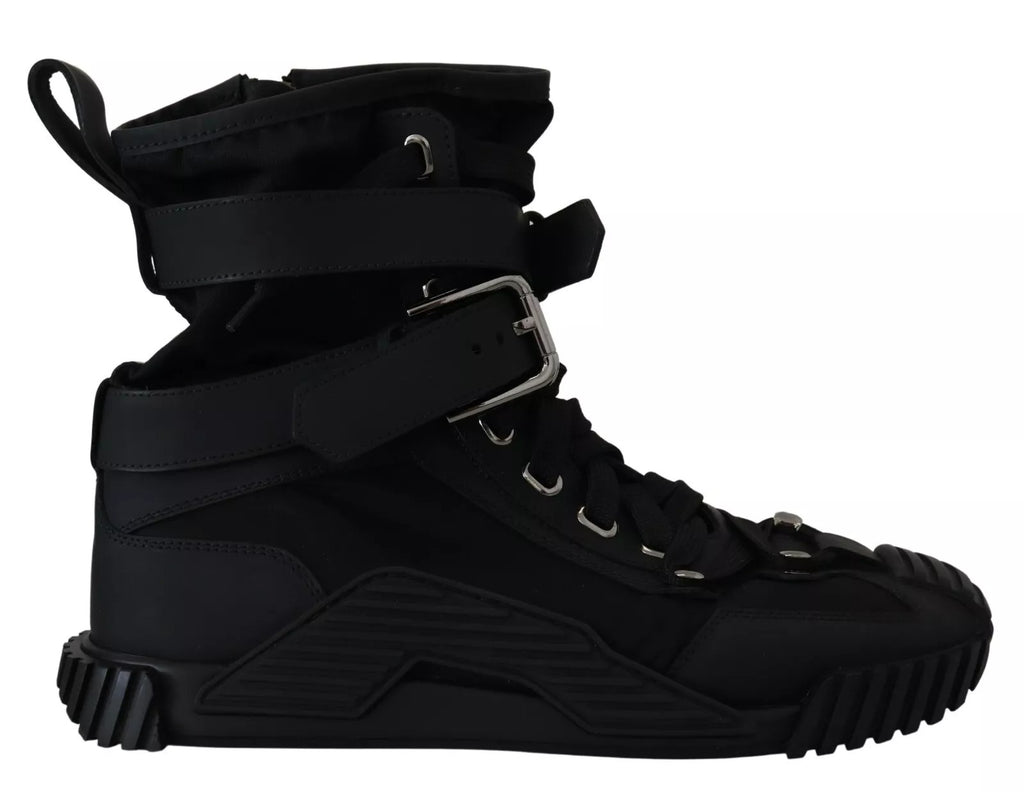 Black Nylon High Top Sorrento Sneakers Shoes