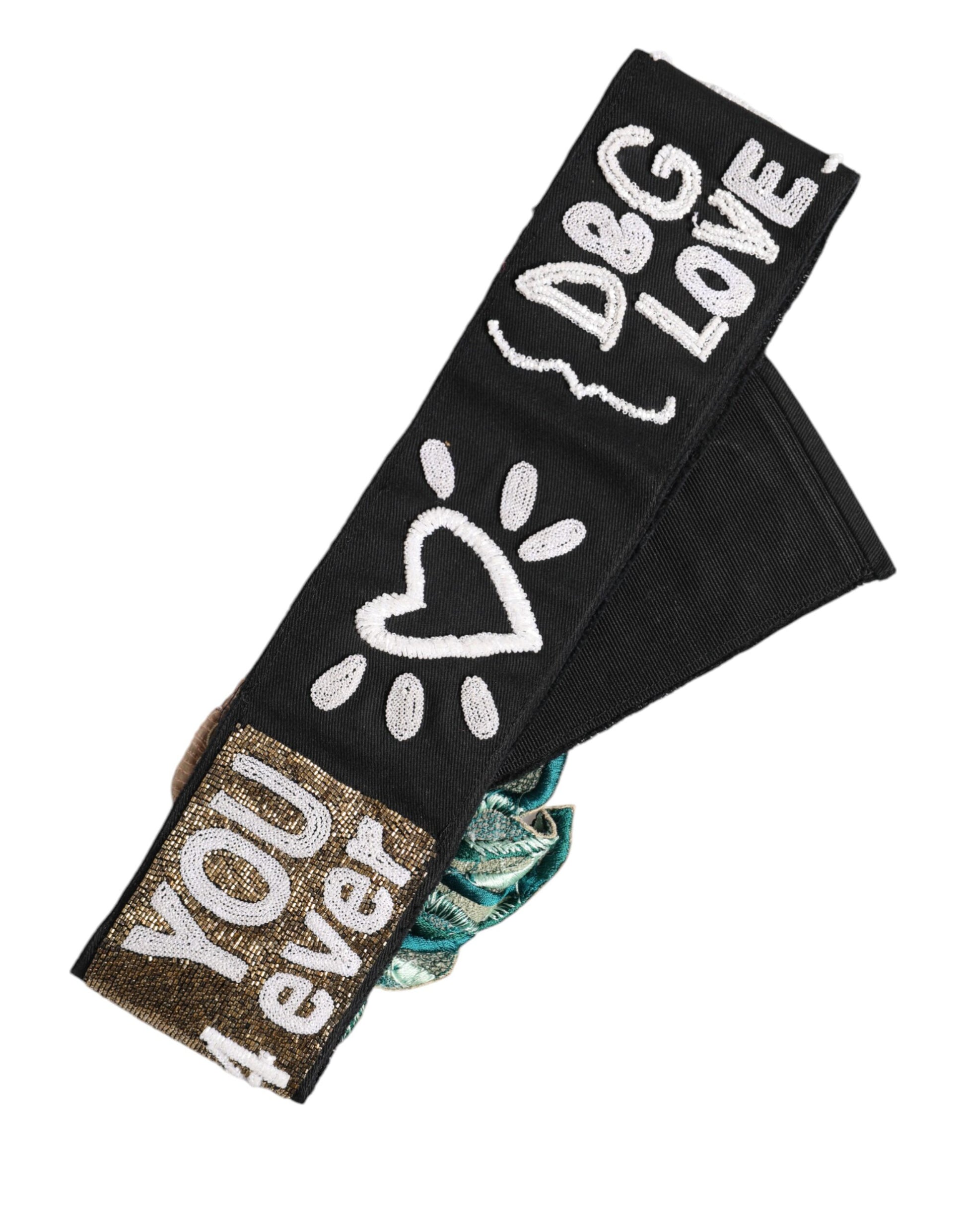 Black Stretch Multicolor Embellished Waist Belt