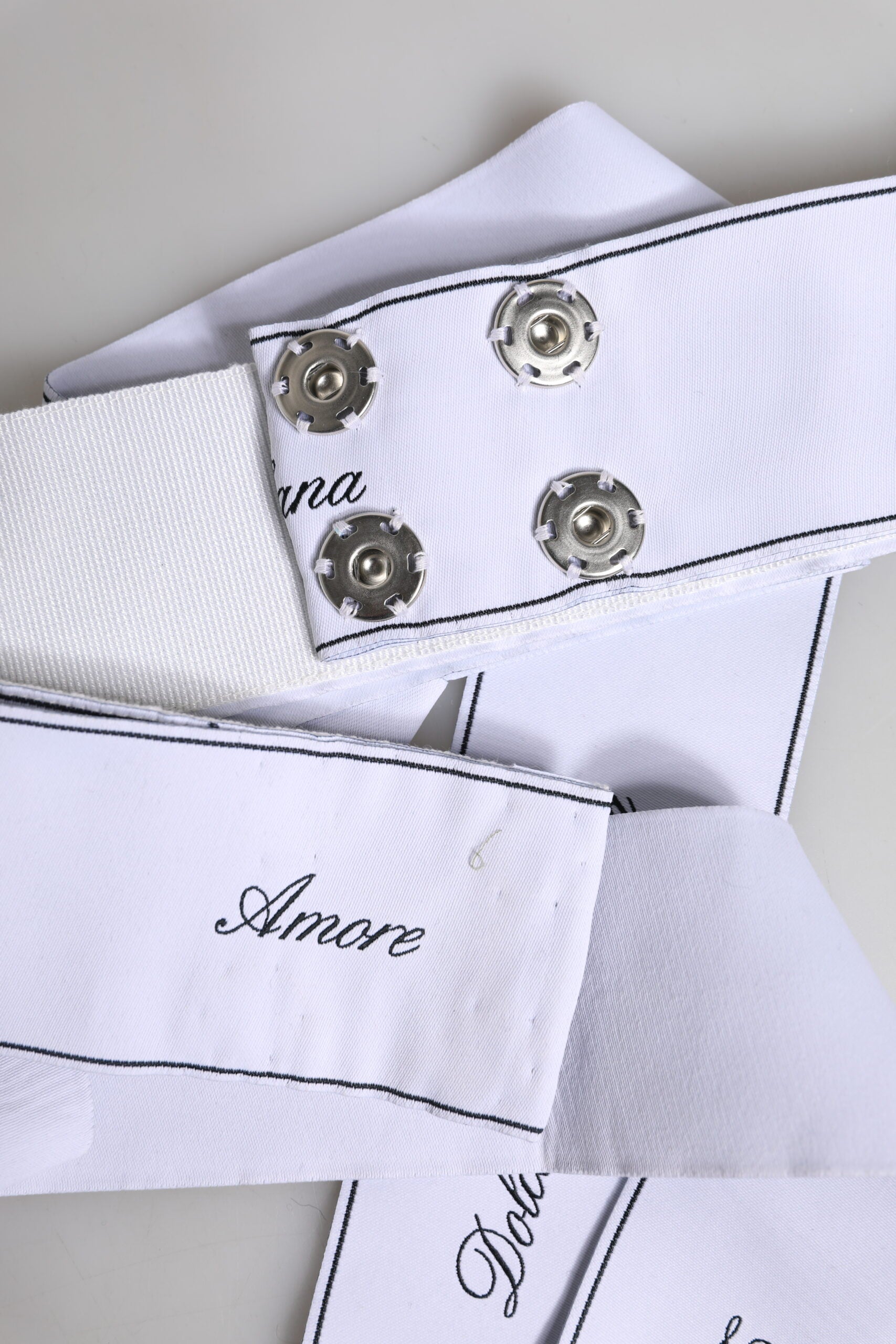 White Waist Ribbon Wide Bow Logo Belt