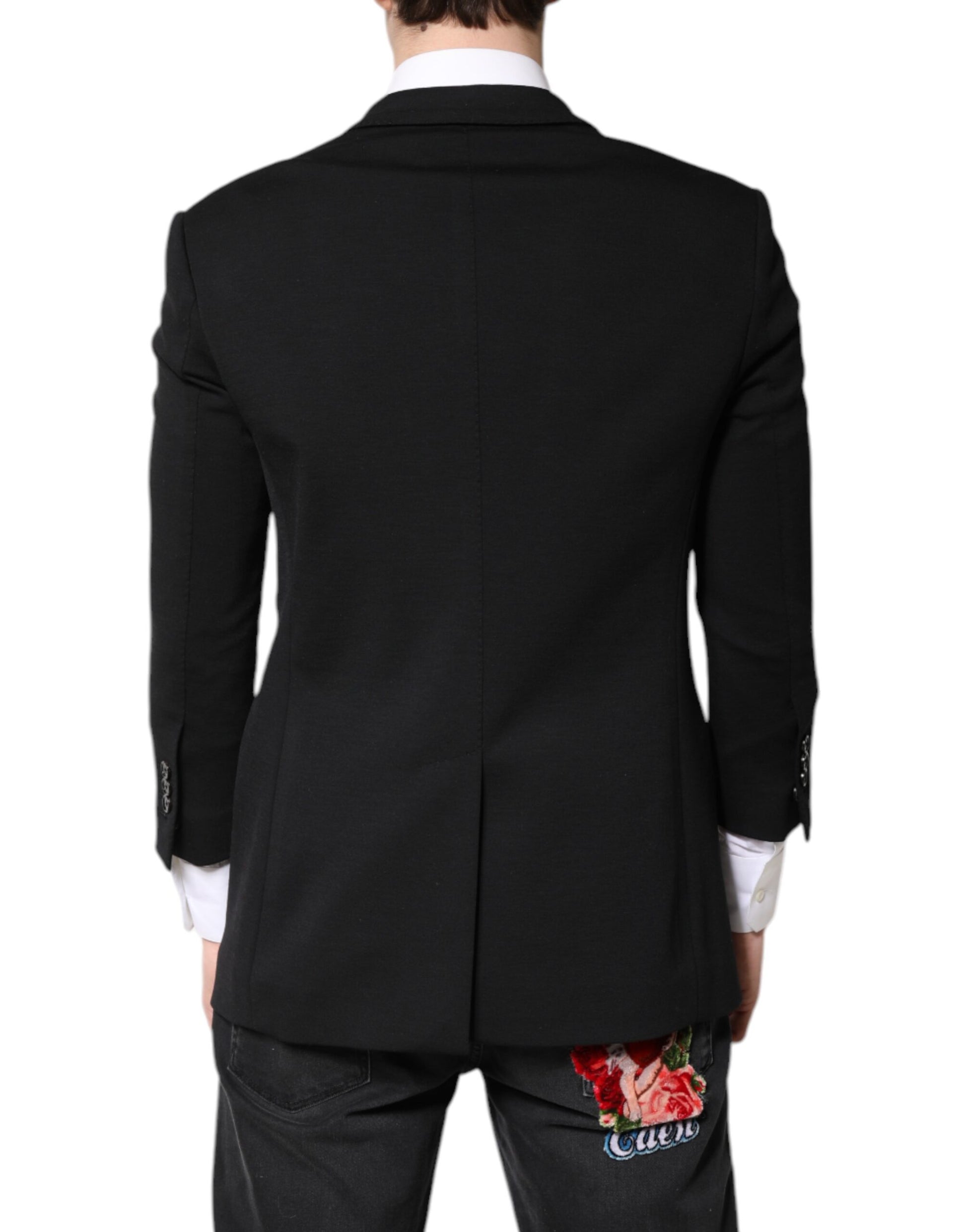 Black Single Breasted Men Coat Blazer Suit