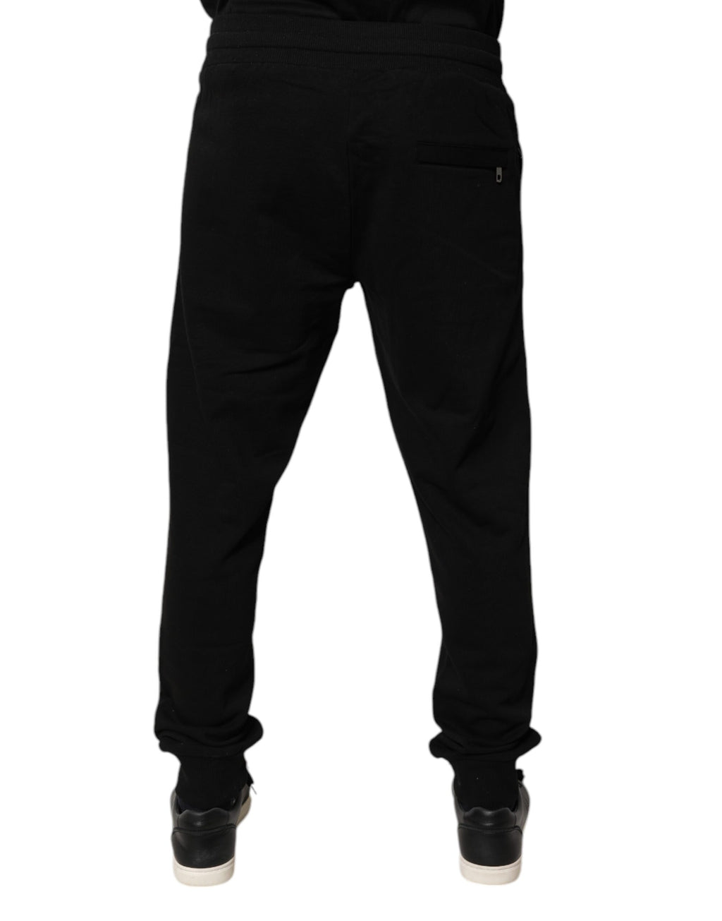 Black Cotton Mid Waist Jogger Sweatpants Pants