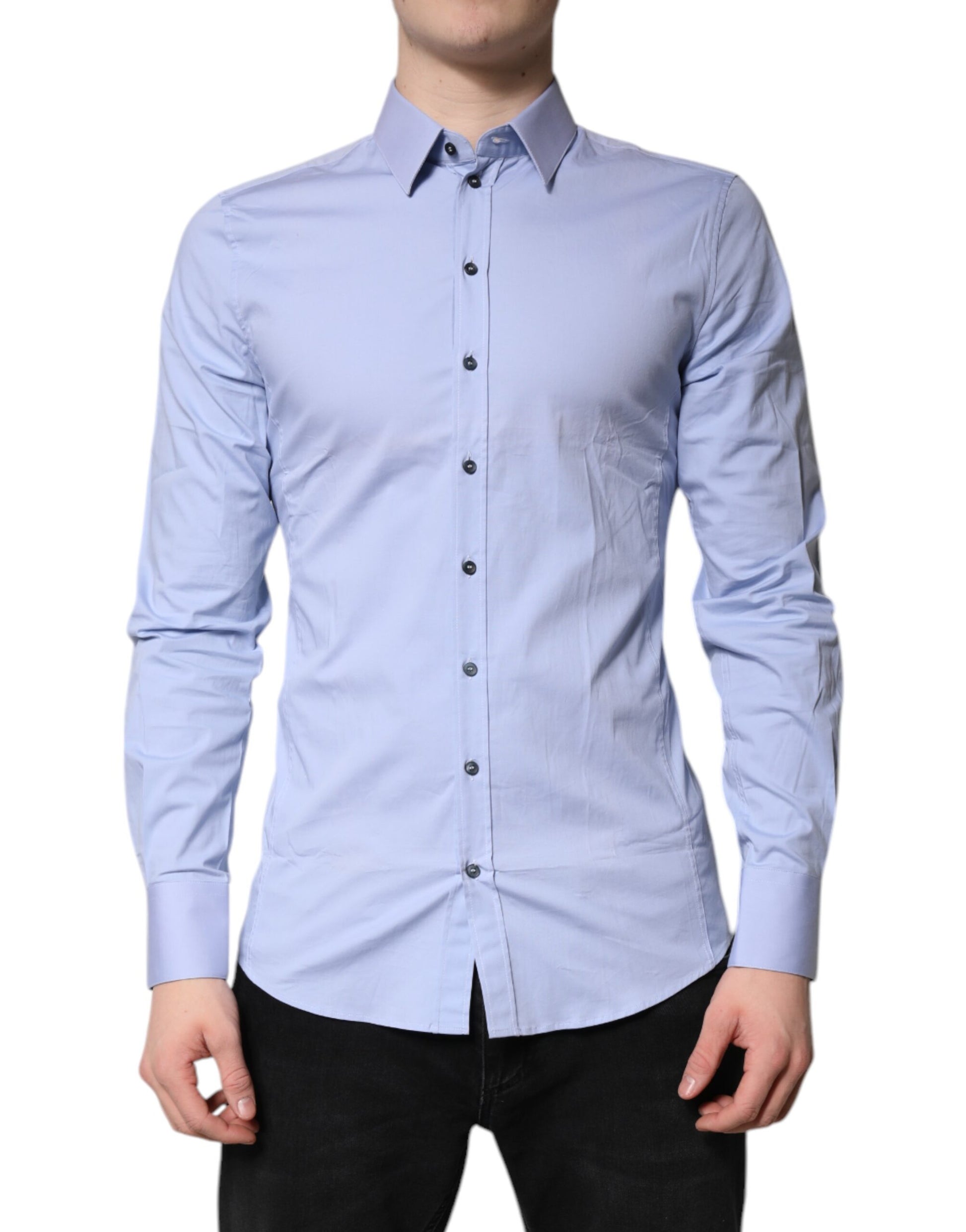 Light Blue Cotton SICILIA Dress Formal Shirt
