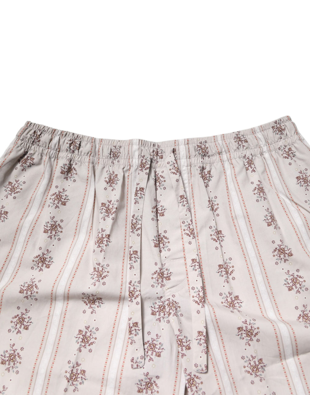 Beige Floral Print Cotton Men Pajama Set Sleepwear