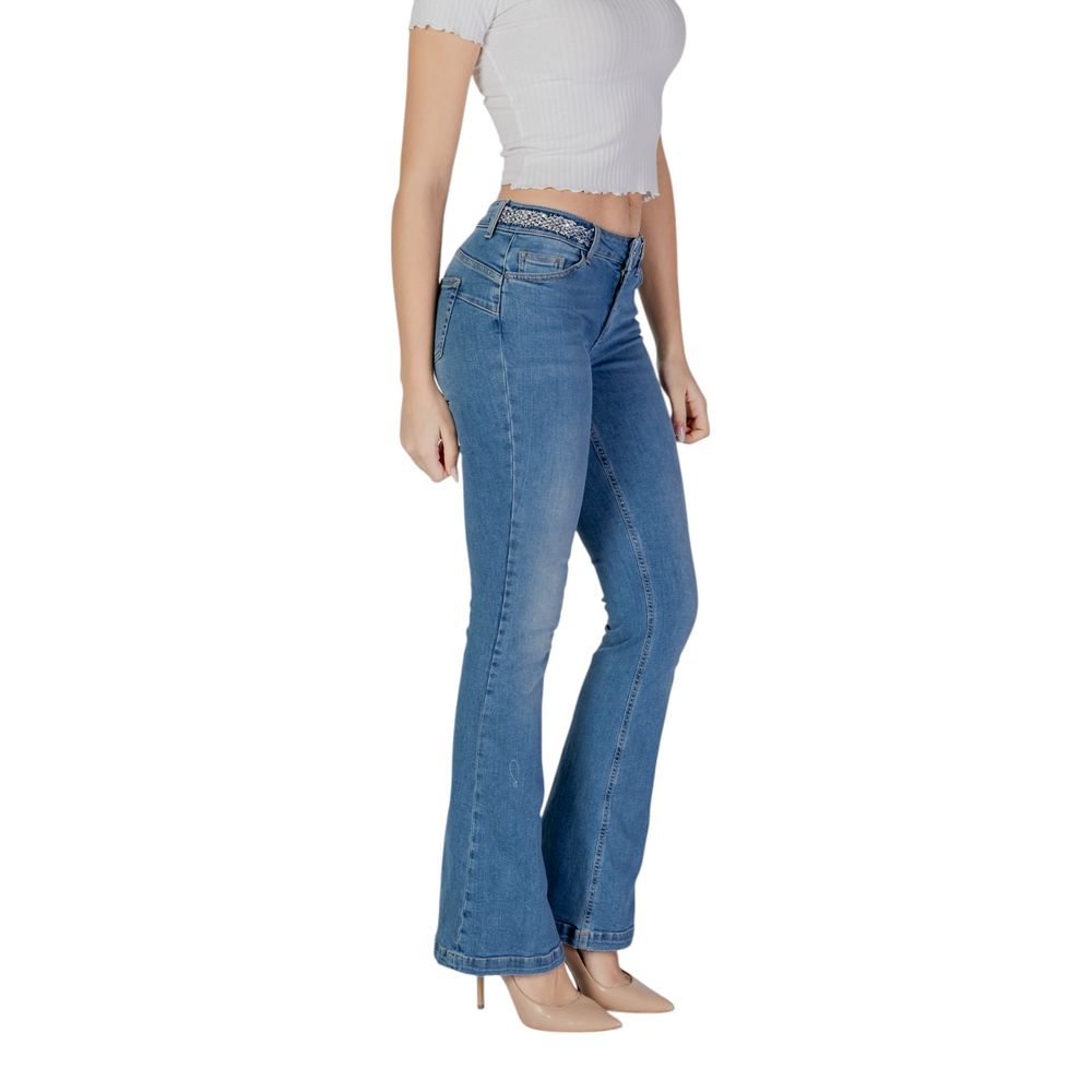 Light Blue Cotton Bootcut Jeans