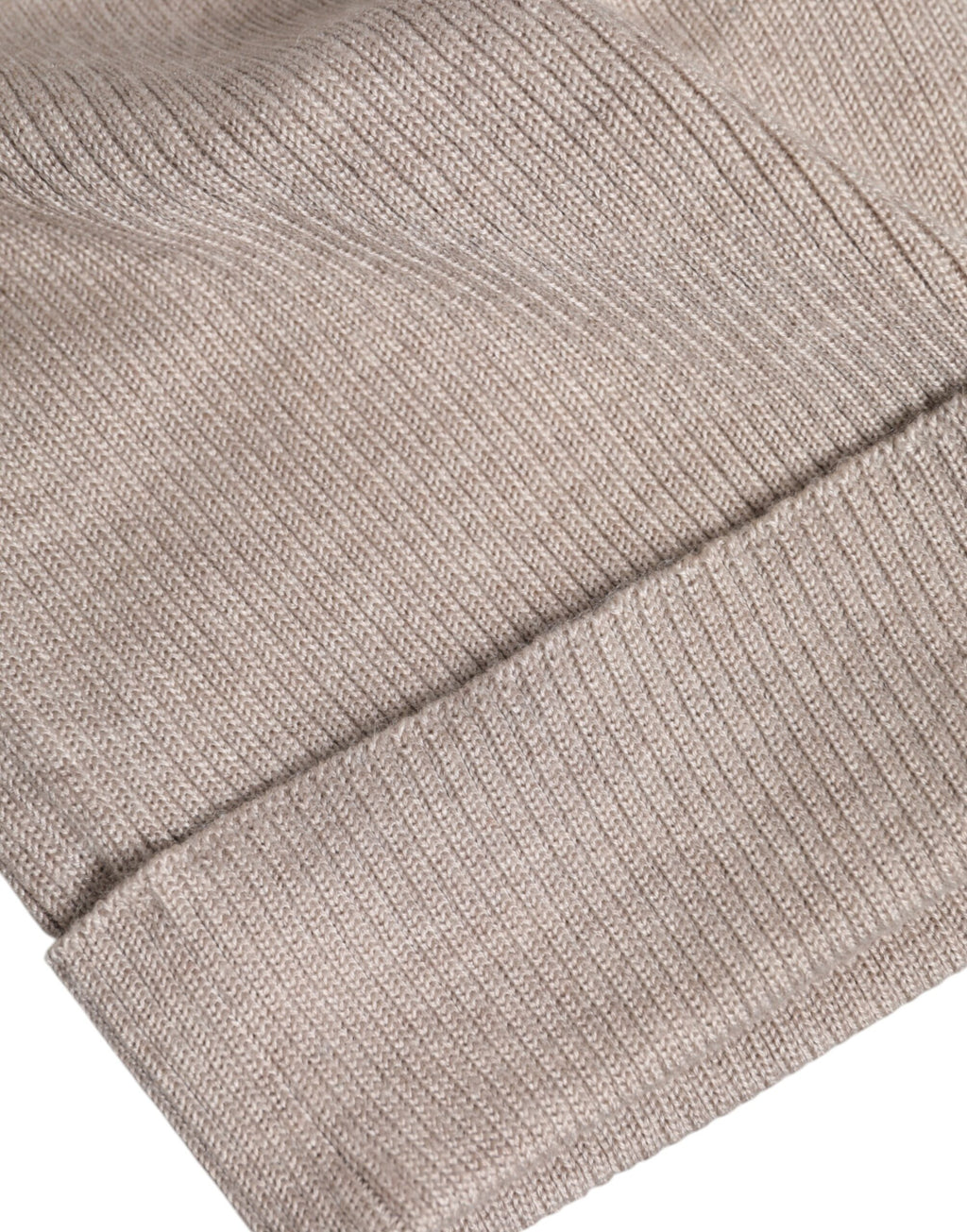 Beige Cashmere Knitted Winter Beanie Hat