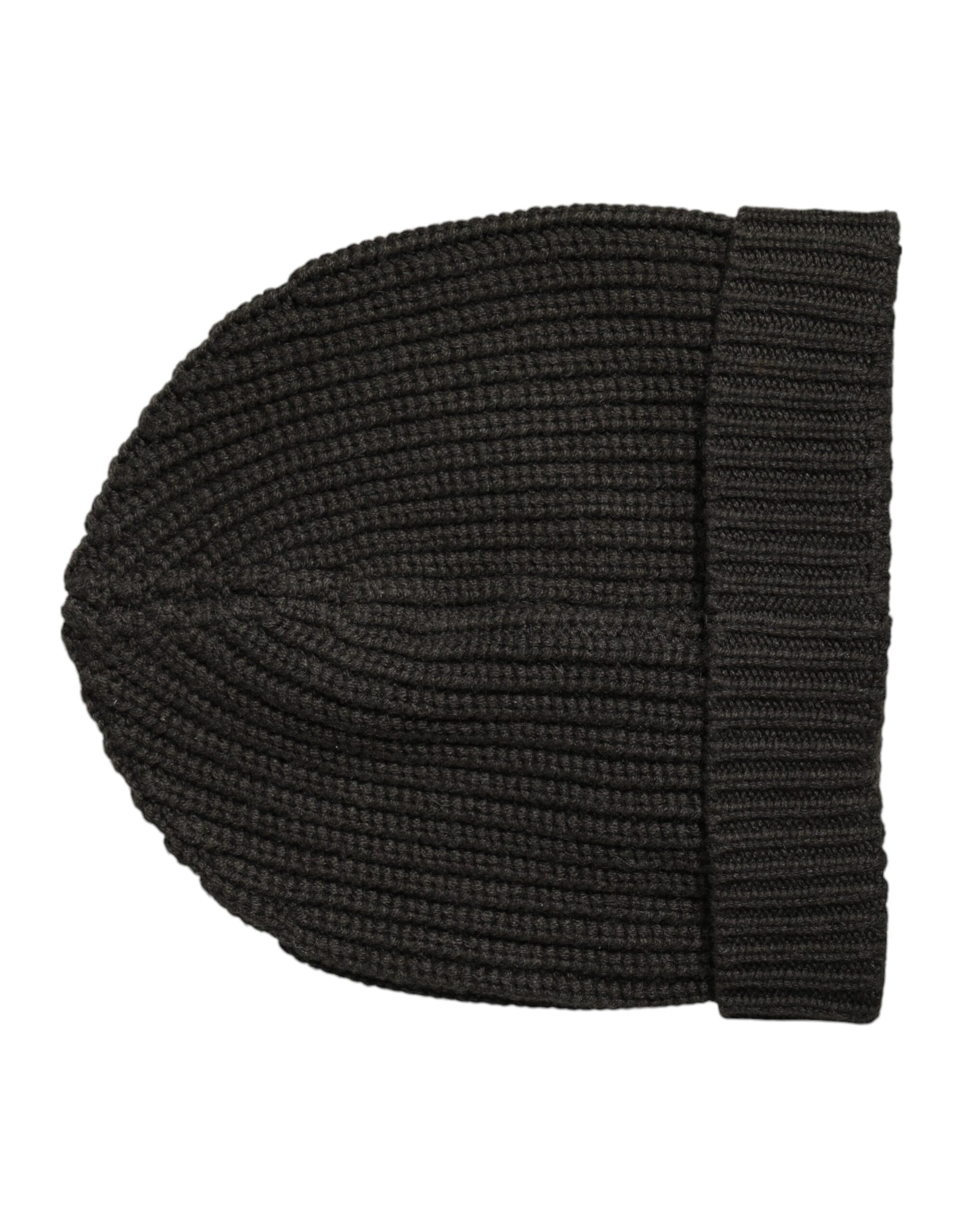 Dark Gray Cashmere Knit Winter Beanie Hat