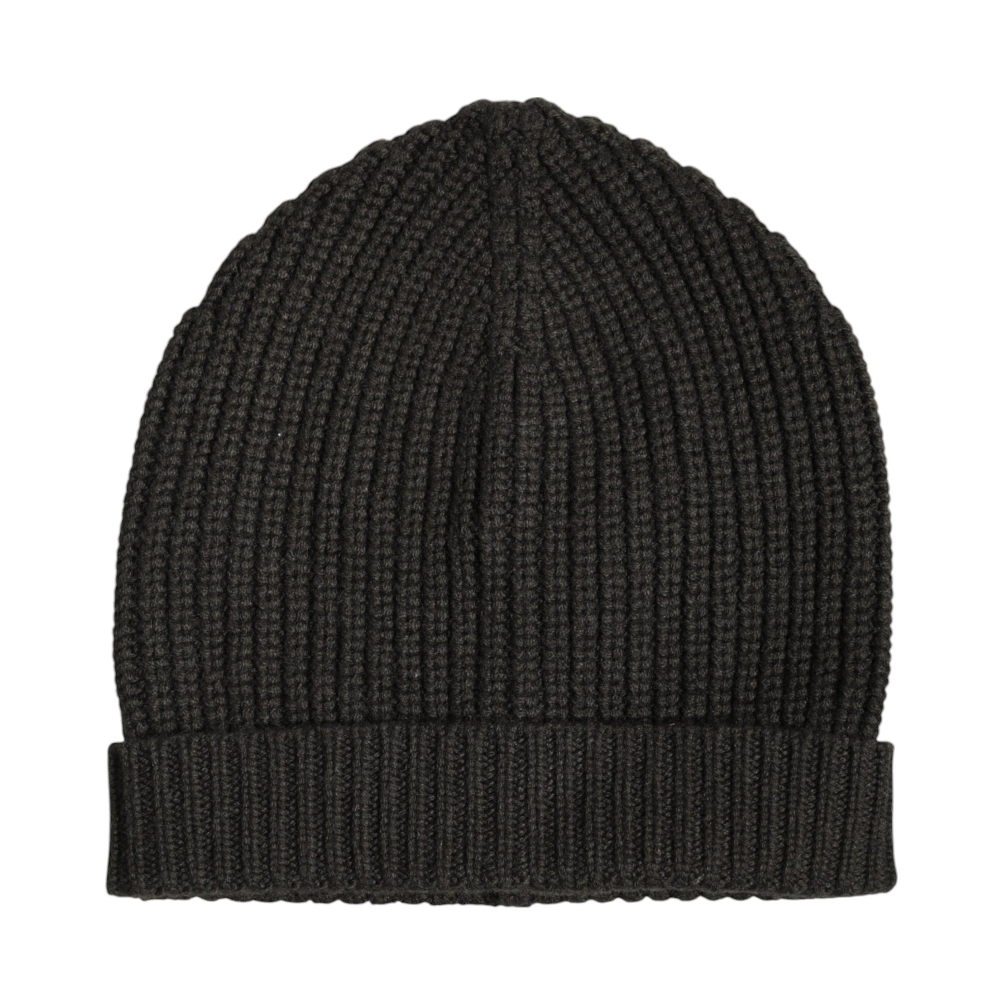 Dark Gray Cashmere Knit Winter Beanie Hat