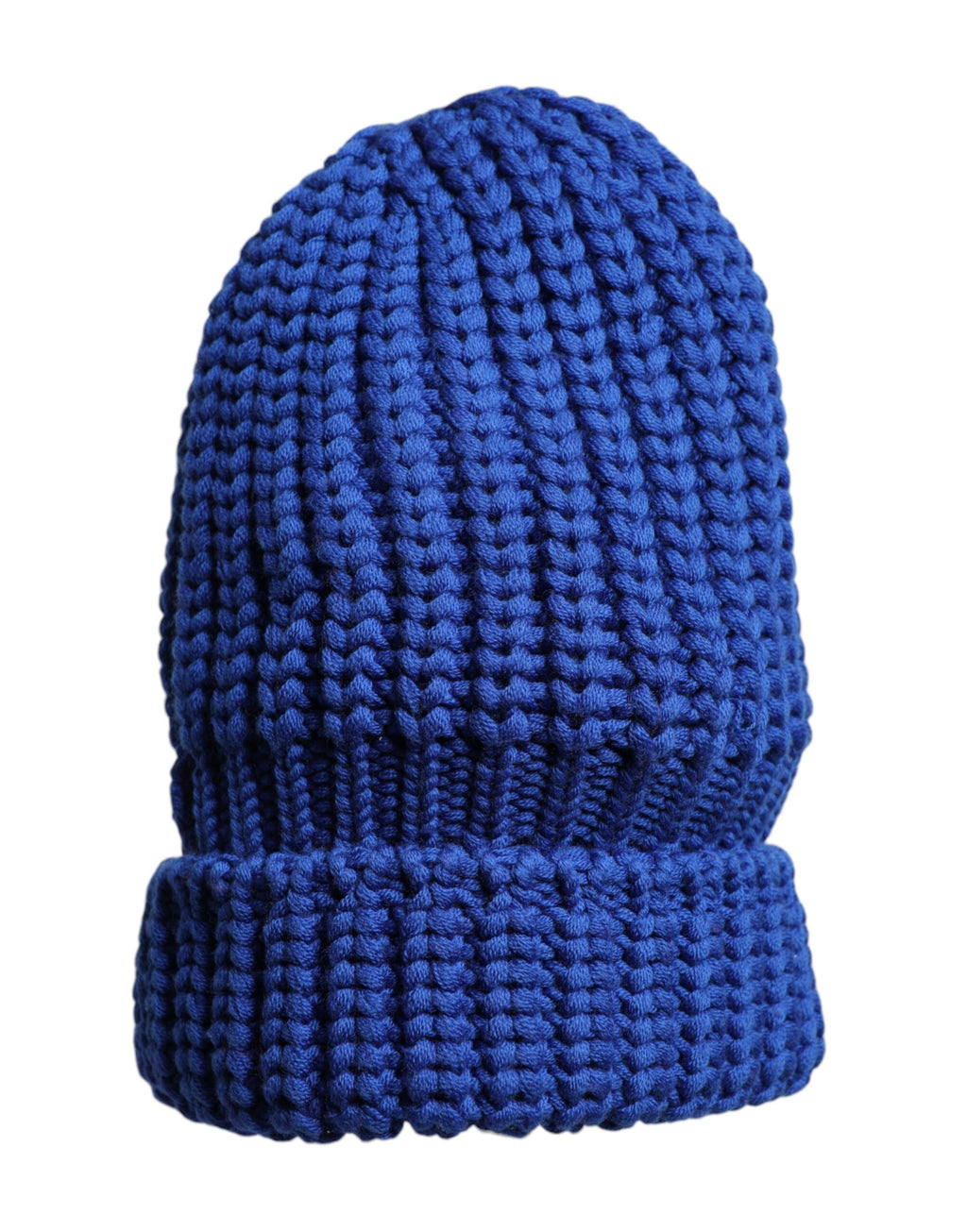 Blue Wool Knitted Winter Beanie Hat