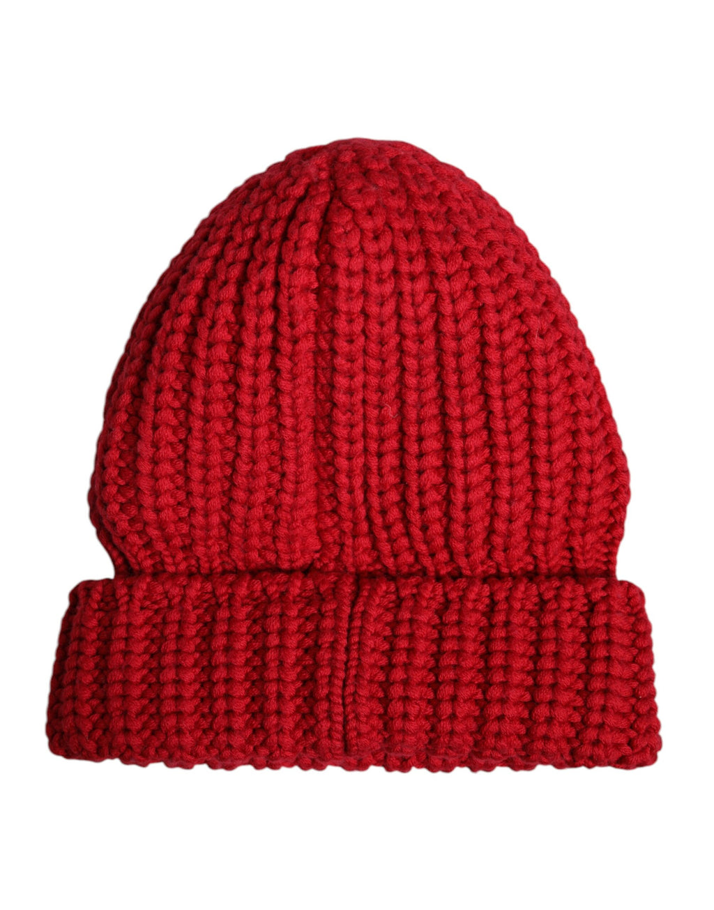 Red Solid Wool Knitted Winter Beanie Hat